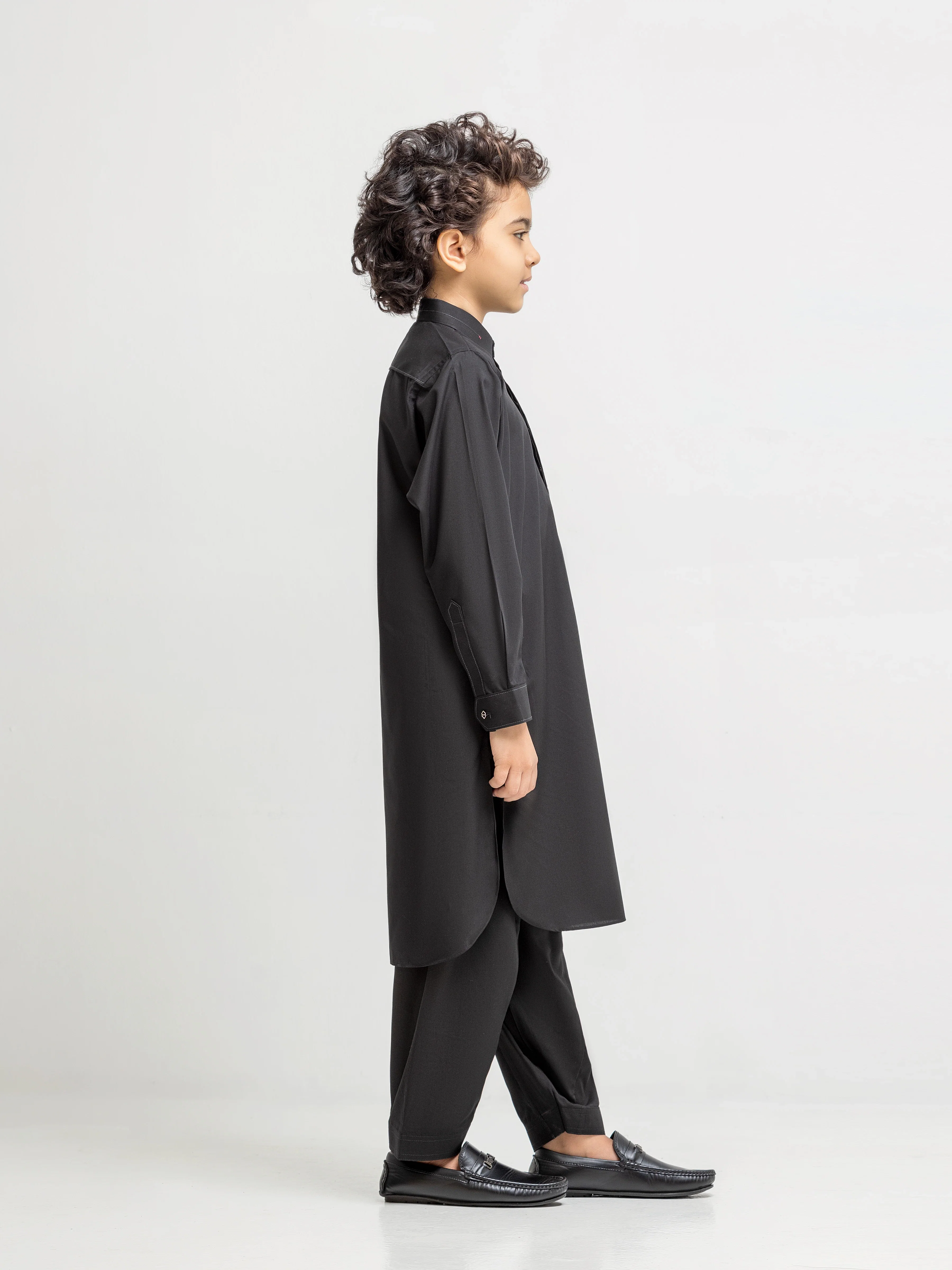 Boy's Black Kurta Shalwar - EBTKS6-4092 - Image 4