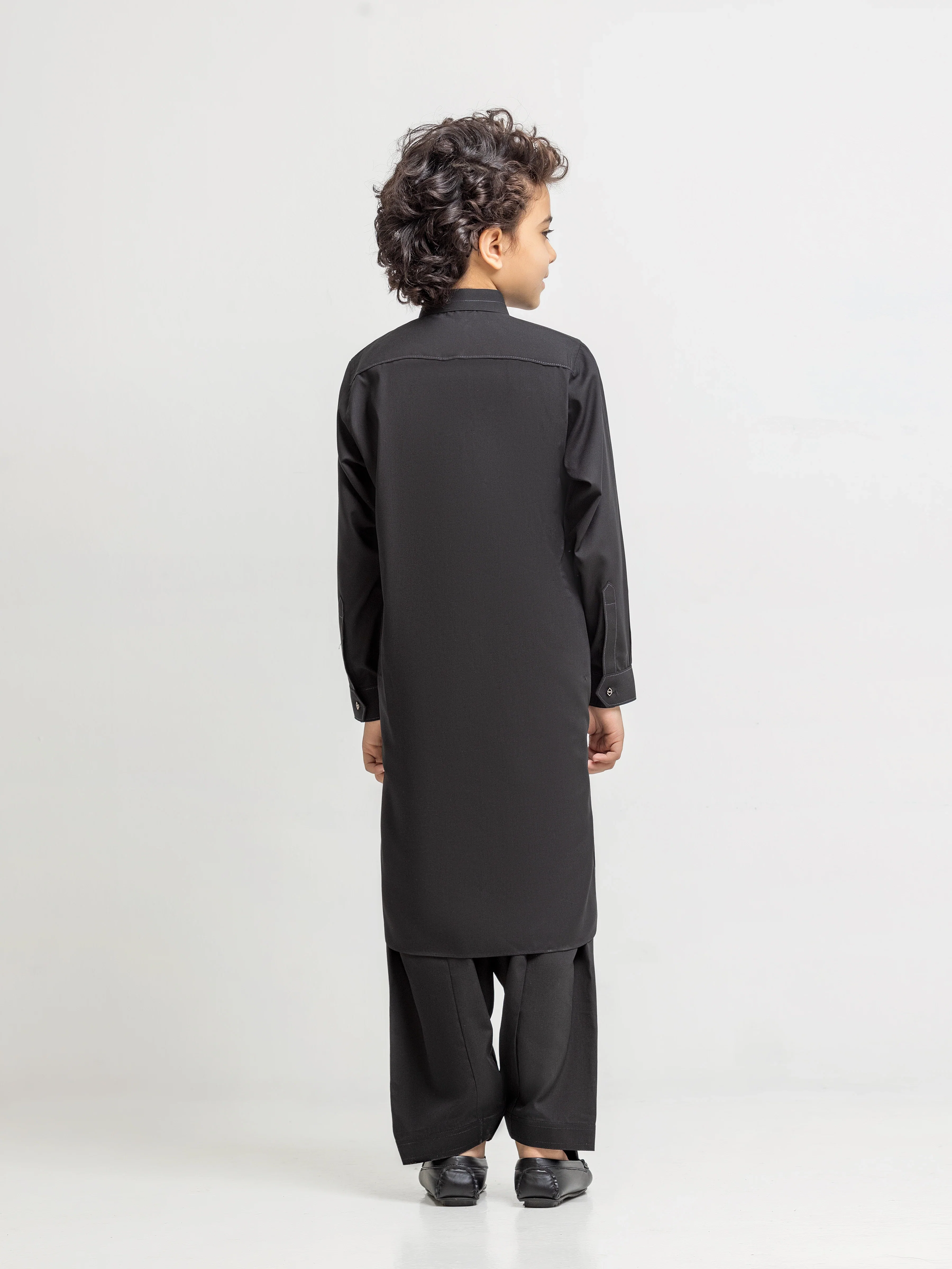 Boy's Black Kurta Shalwar - EBTKS6-4092 - Image 5