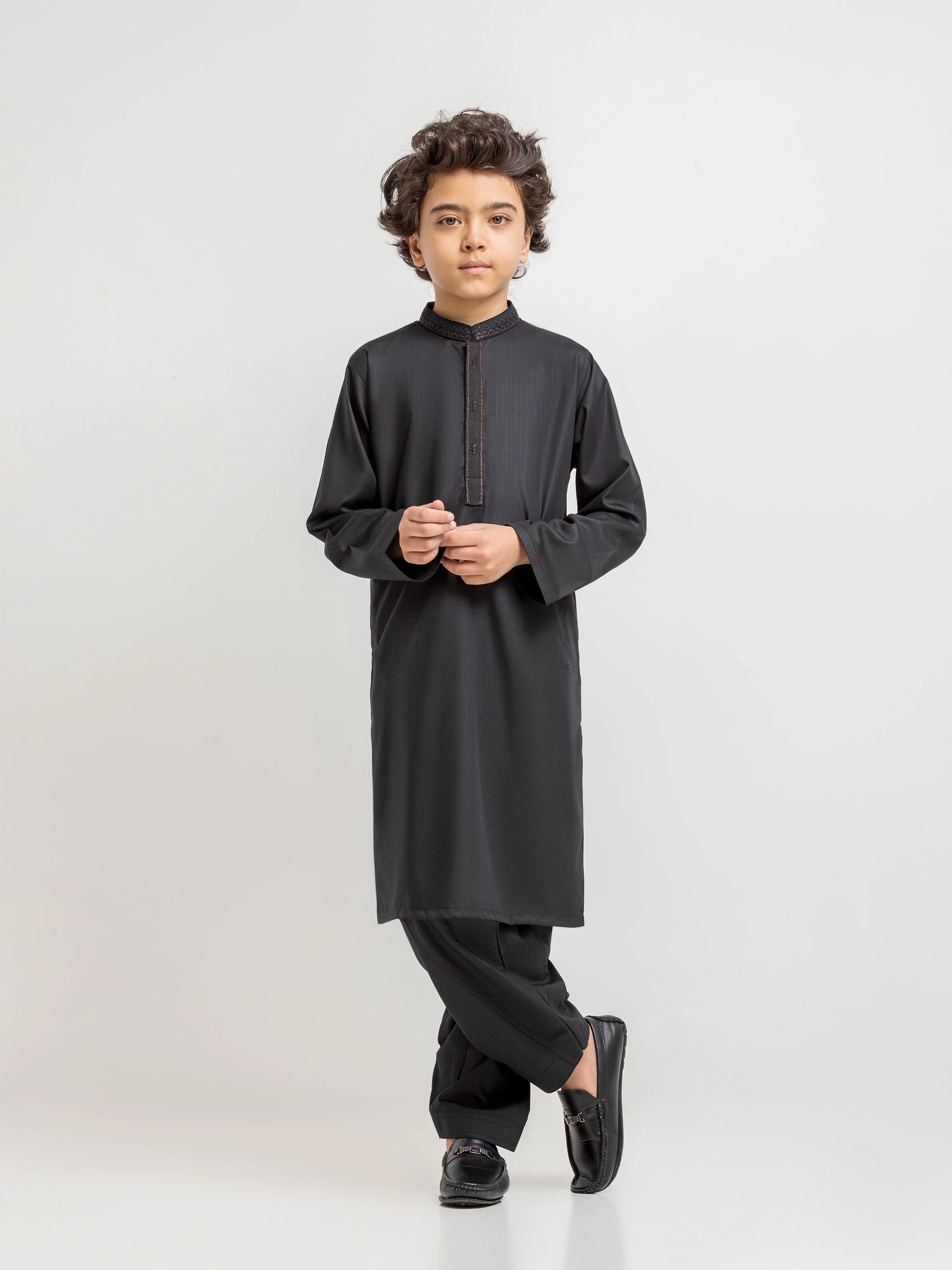 Boy's Black Kurta Shalwar - EBTKS6-4095