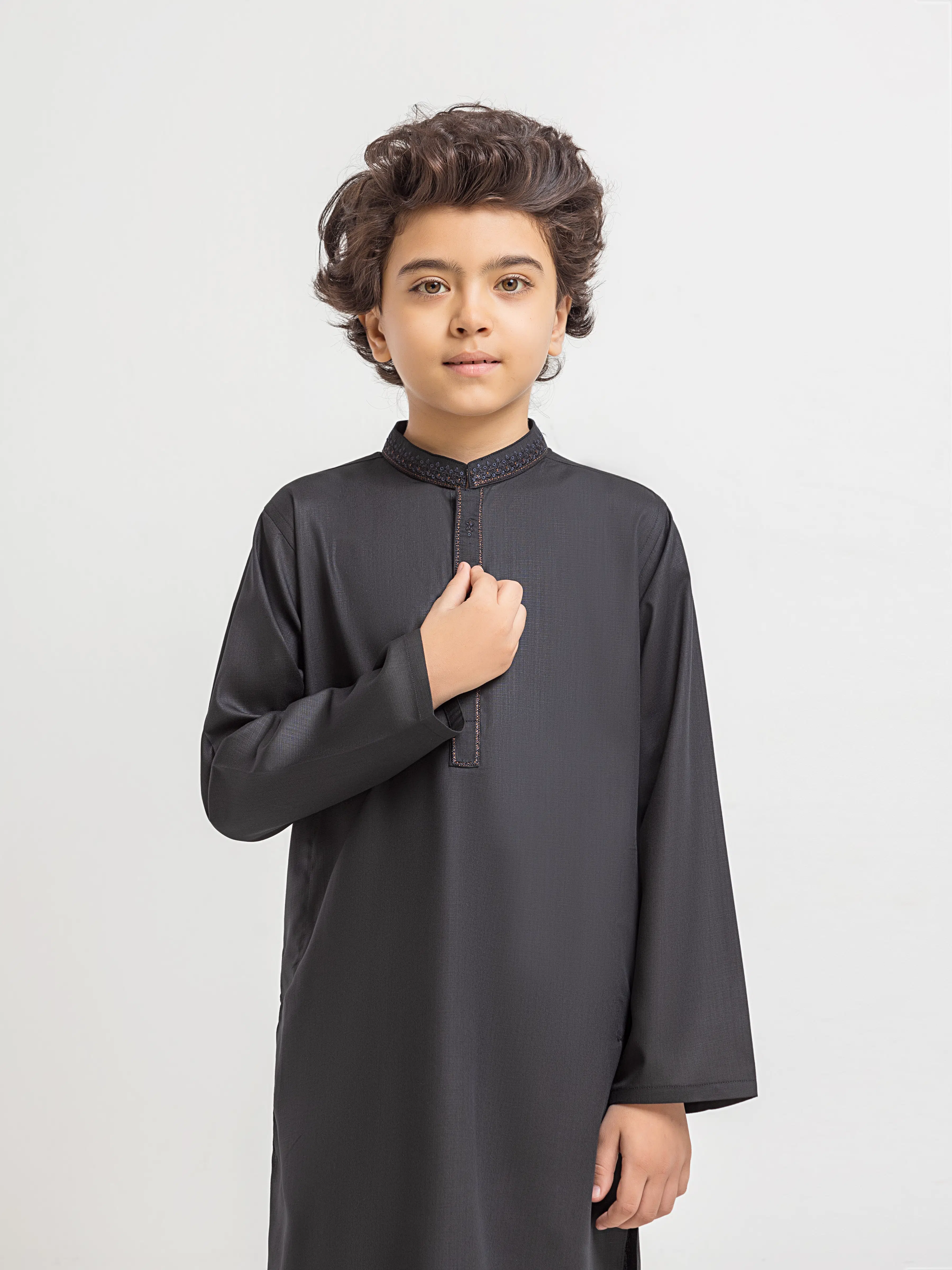 Boy's Black Kurta Shalwar - EBTKS6-4095 - Image 2