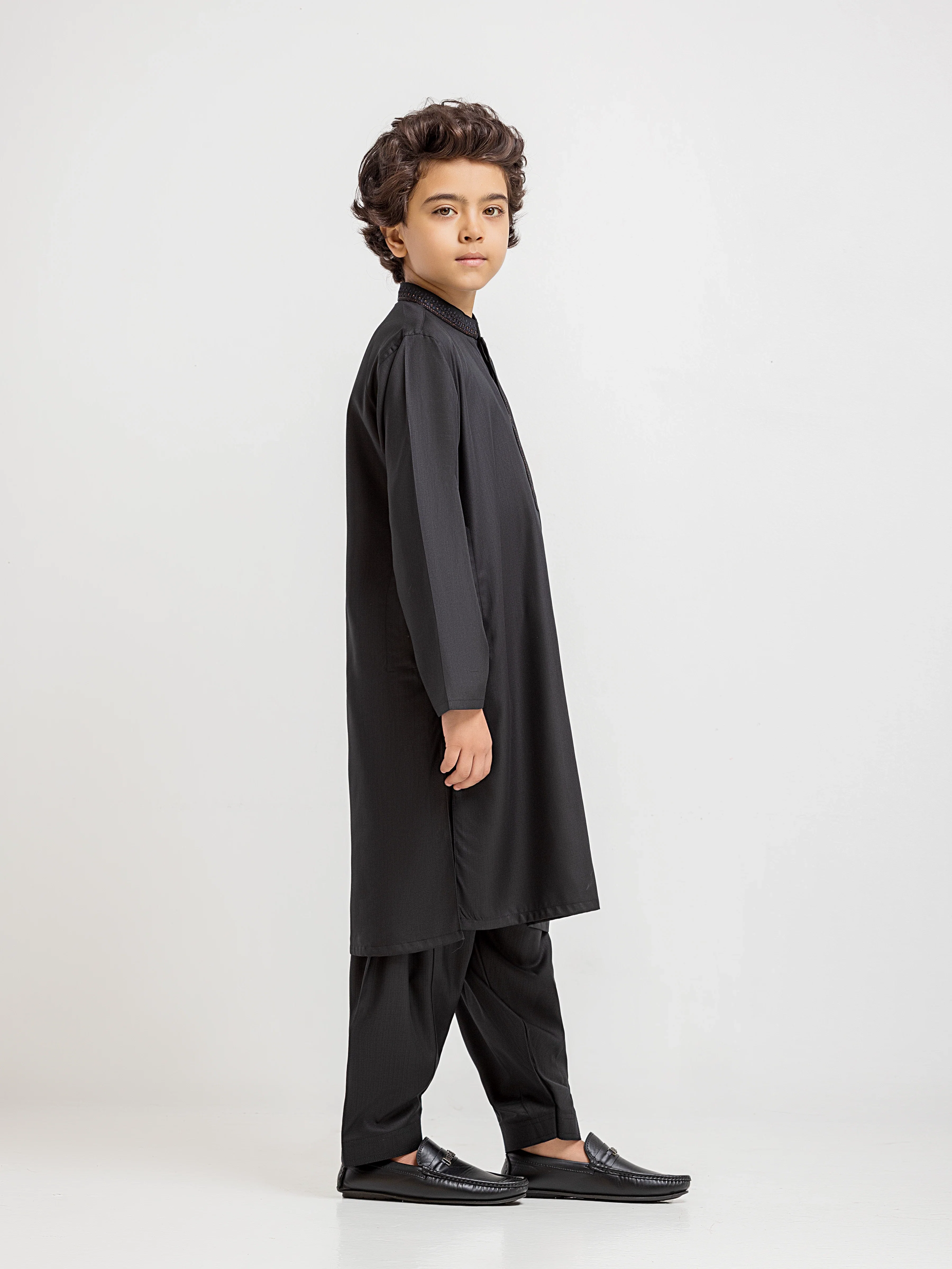 Boy's Black Kurta Shalwar - EBTKS6-4095 - Image 4