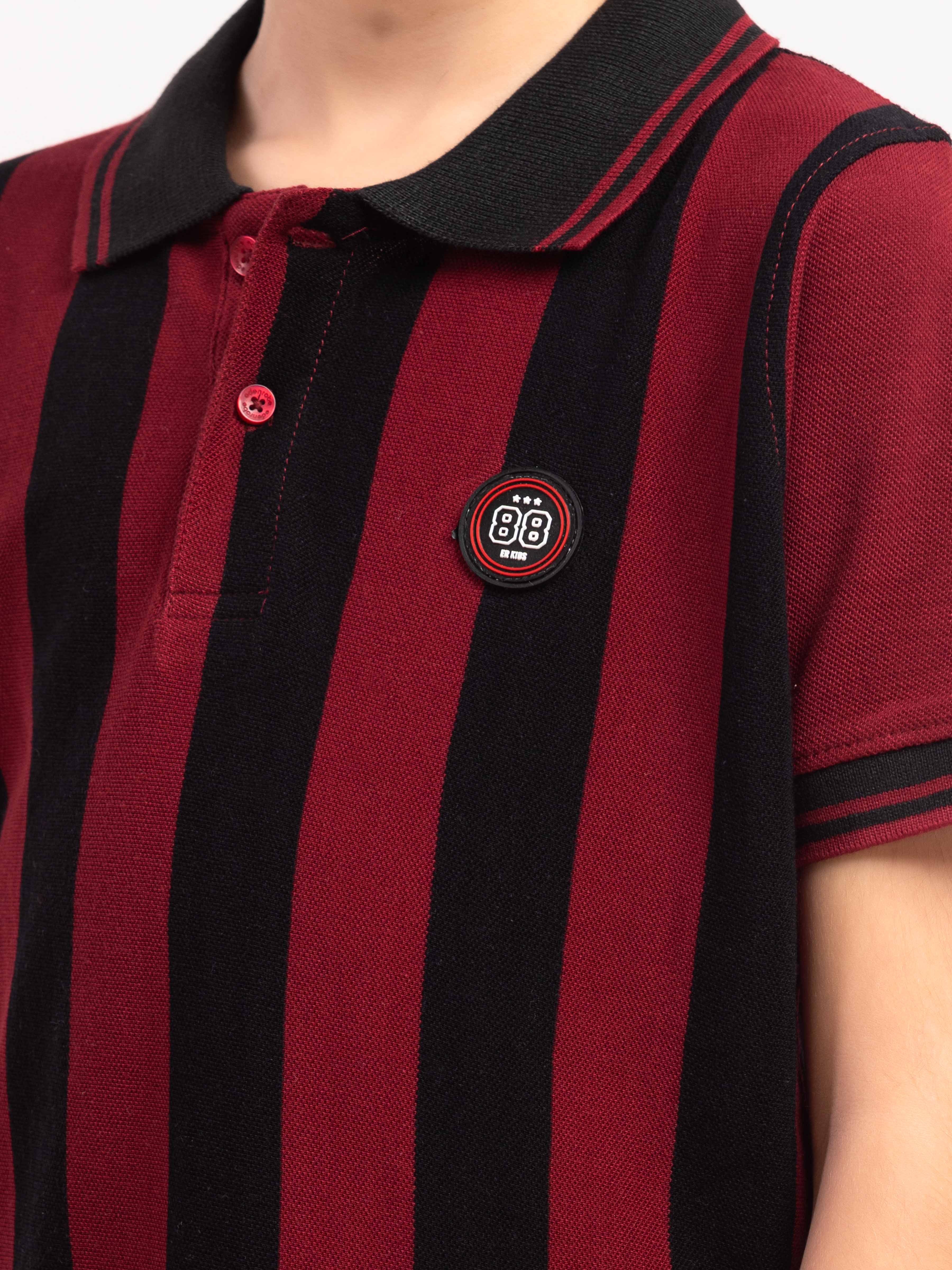 Boy's Black & Maroon Polo Shirt - EBTPS6-050 - Image 3