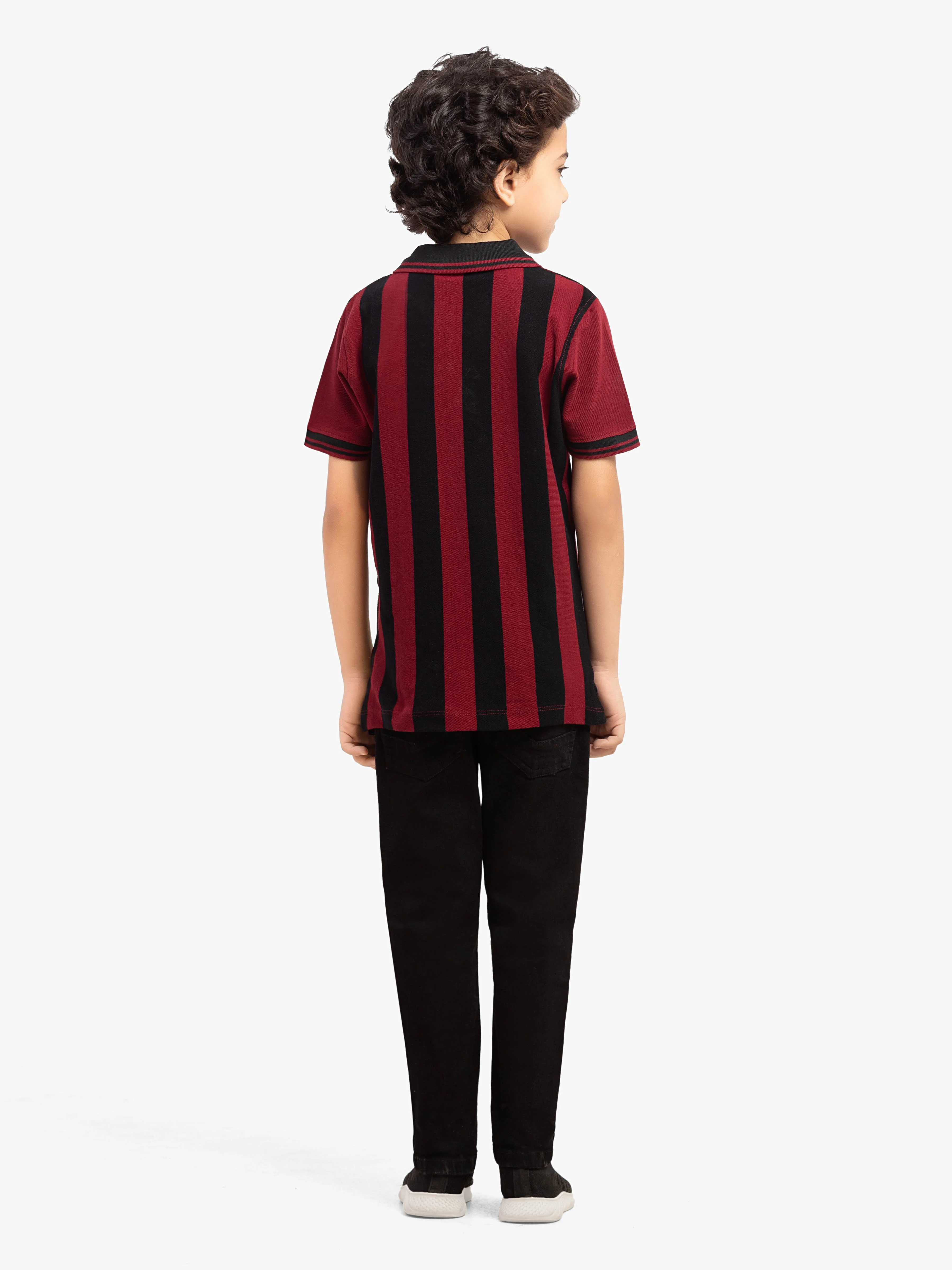 Boy's Black & Maroon Polo Shirt - EBTPS6-050 - Image 4