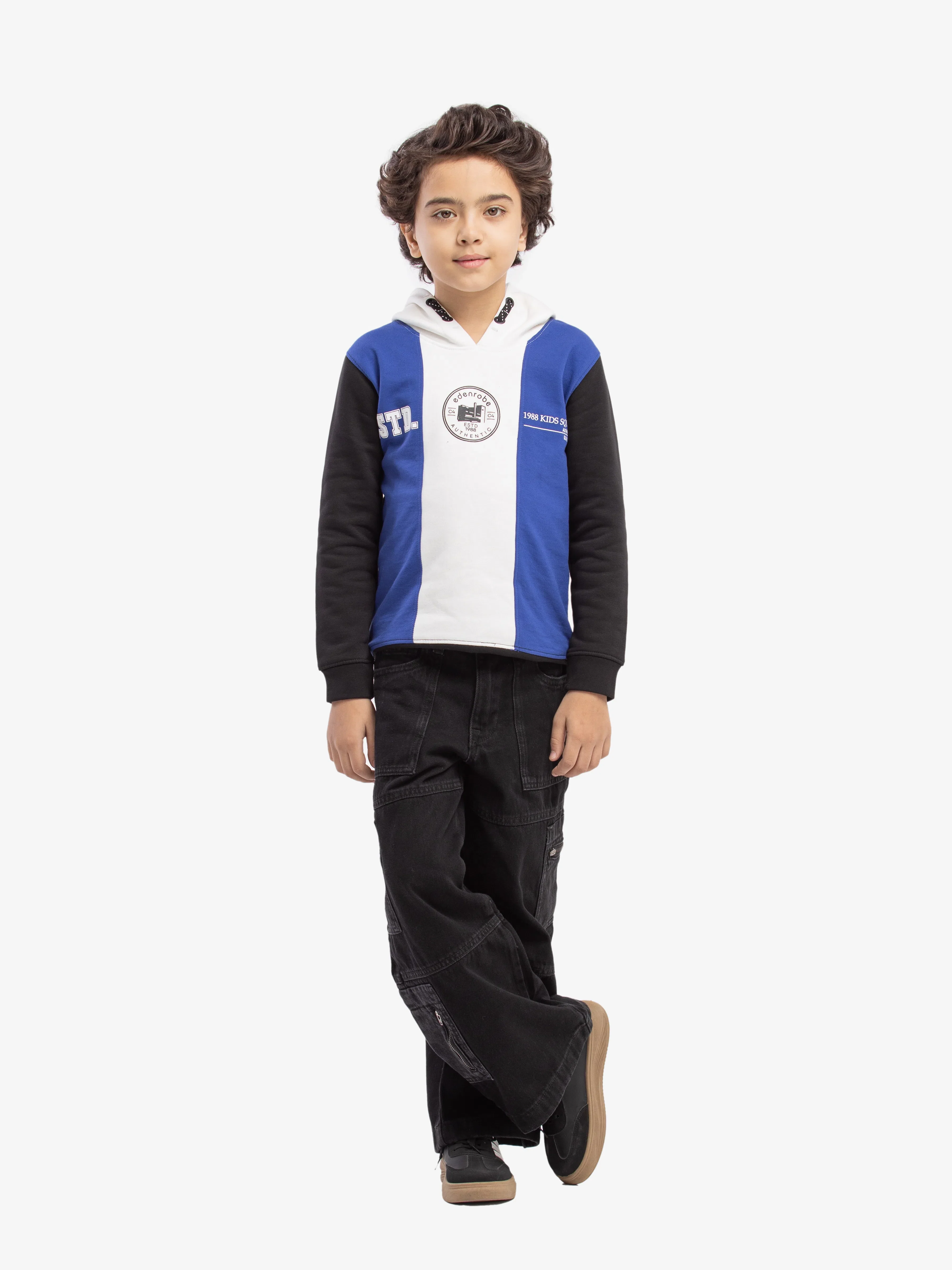 Boy's Black Multi Hoodie - EBTH5-011 - Image 2