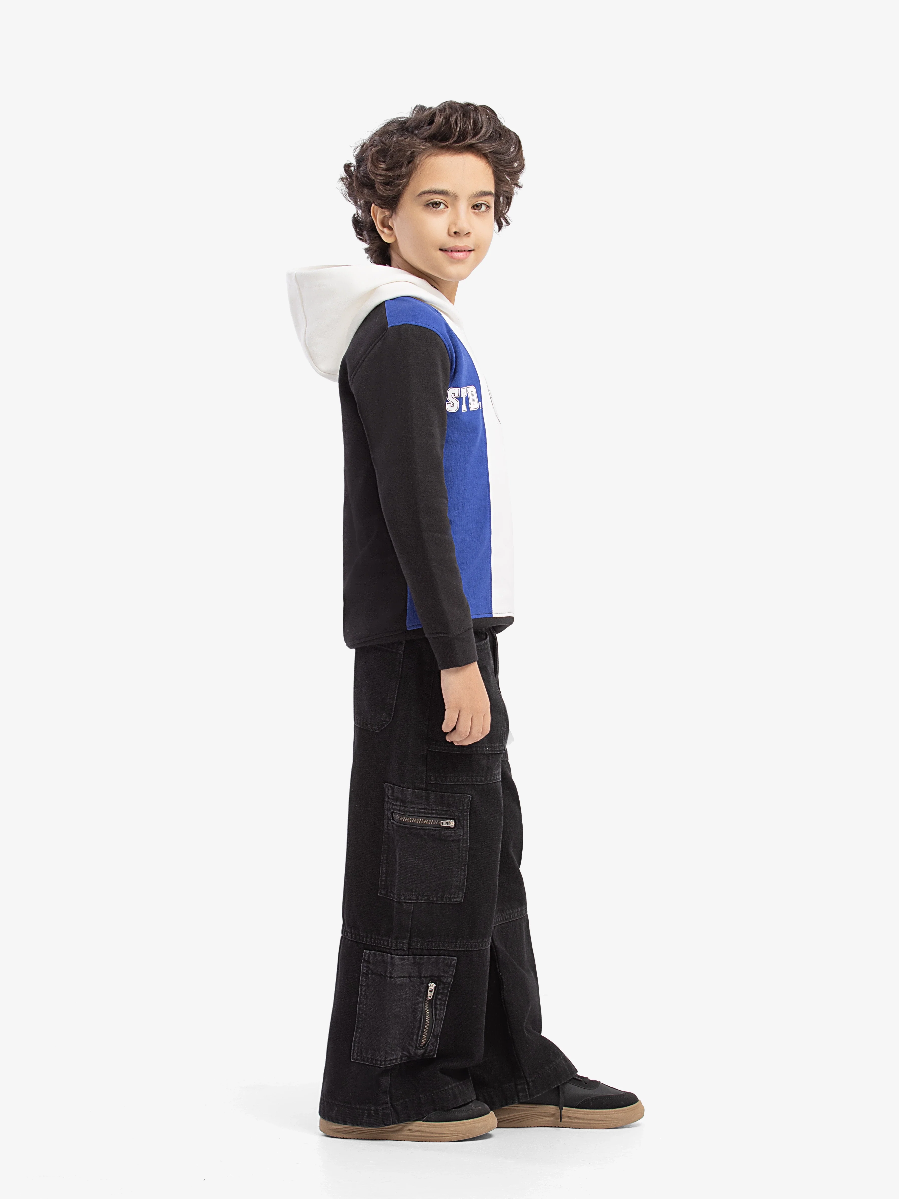 Boy's Black Multi Hoodie - EBTH5-011 - Image 4