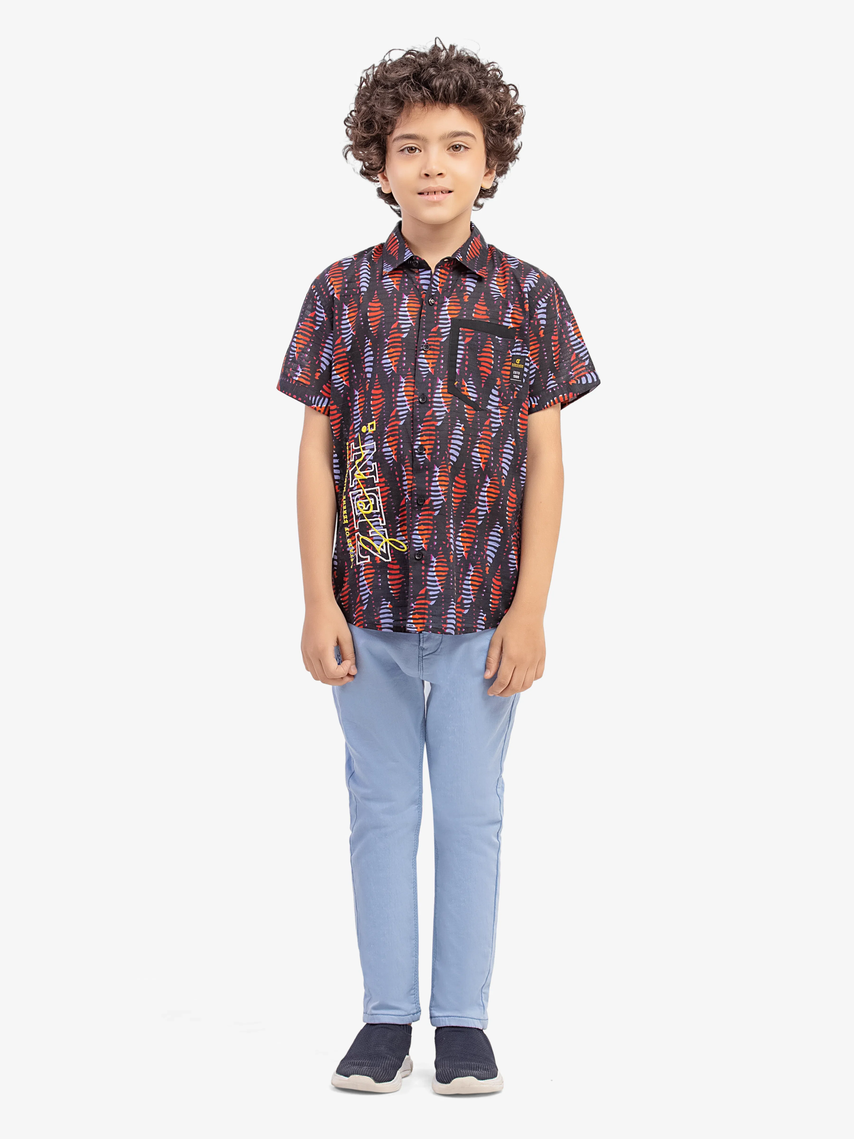 Boy's Black Multi Shirt - EBTS5-27637 - Image 2