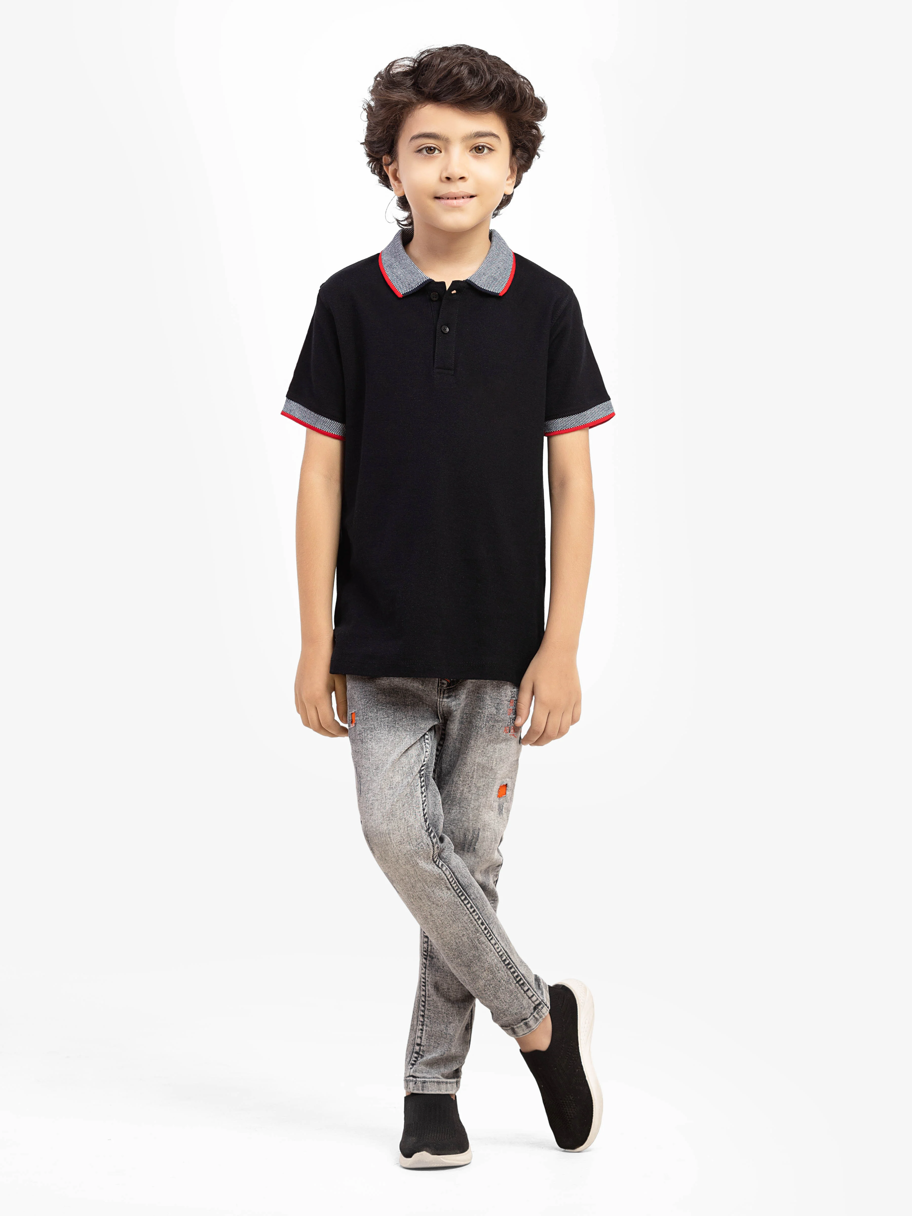 Boy's Black Polo Shirt - EBTPS5-011 - Image 2
