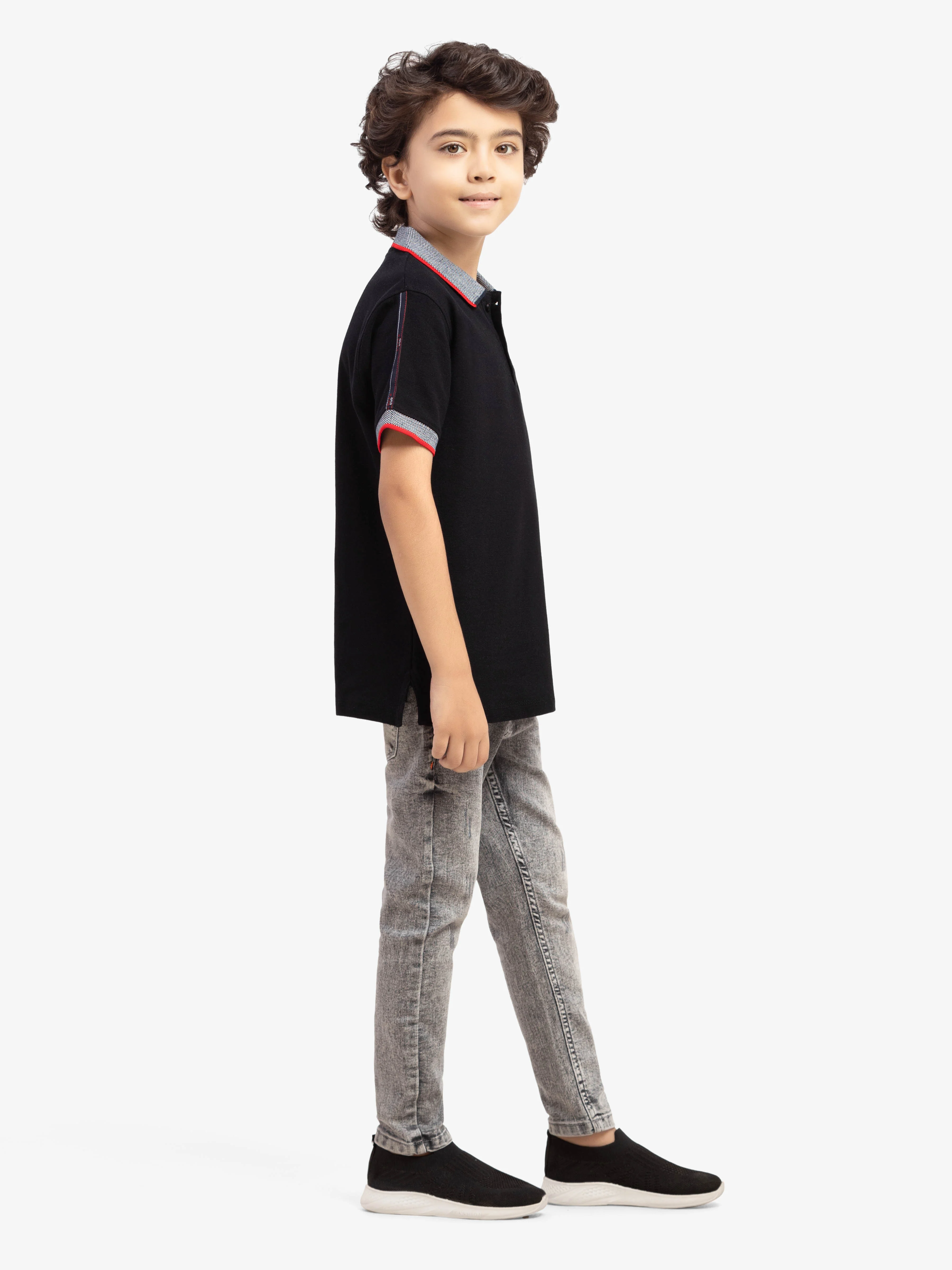 Boy's Black Polo Shirt - EBTPS5-011 - Image 4