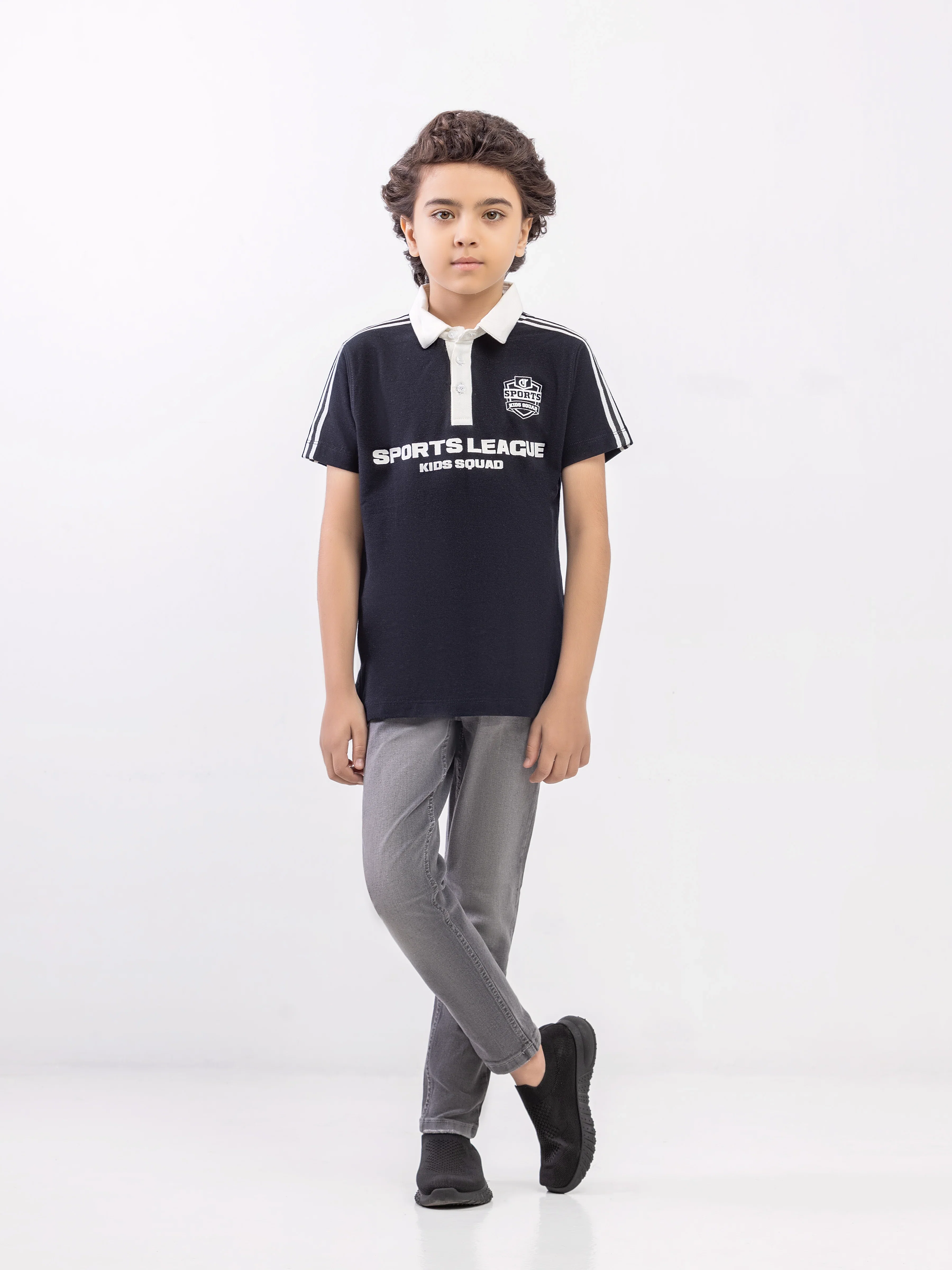 Boy's Black Polo Shirt - EBTPS5-028 - Image 2