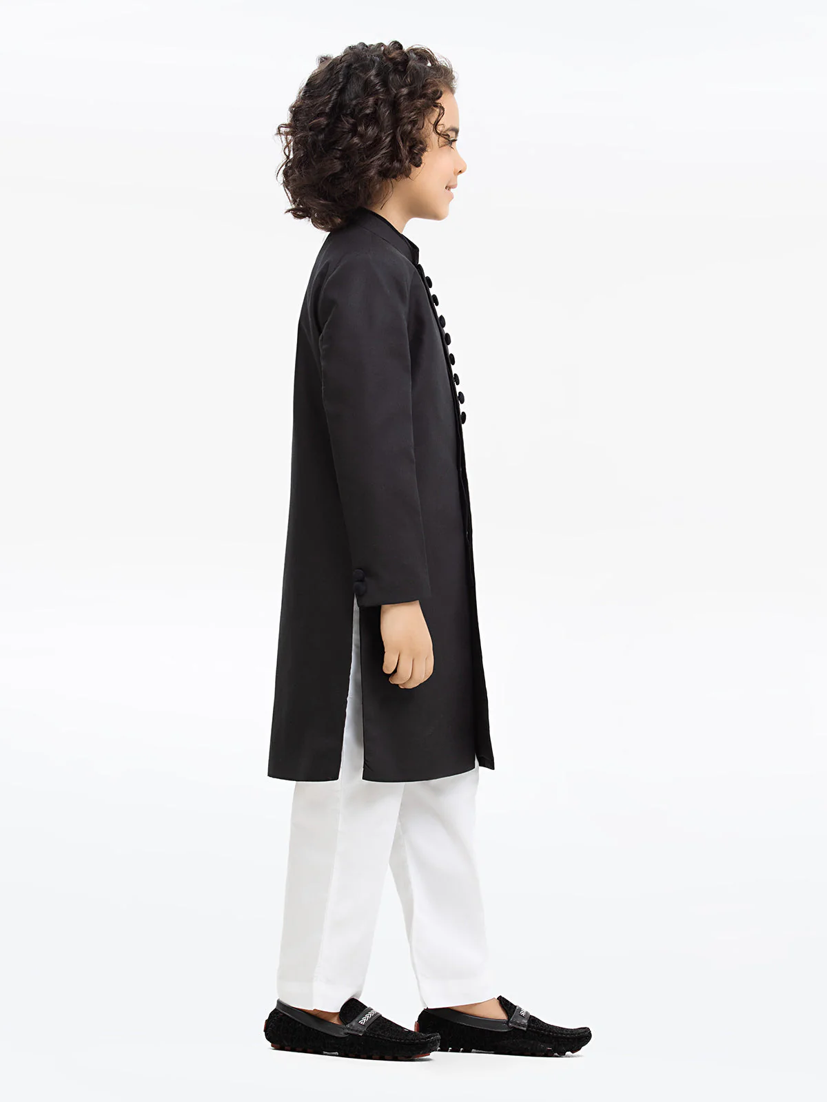 Boy's Black Sherwani - EBTS23-34032 - Image 3