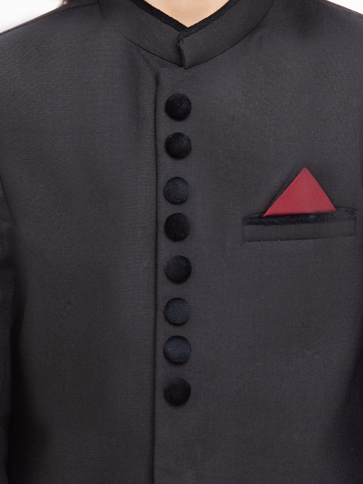 Boy's Black Sherwani - EBTS23-34032 - Image 4