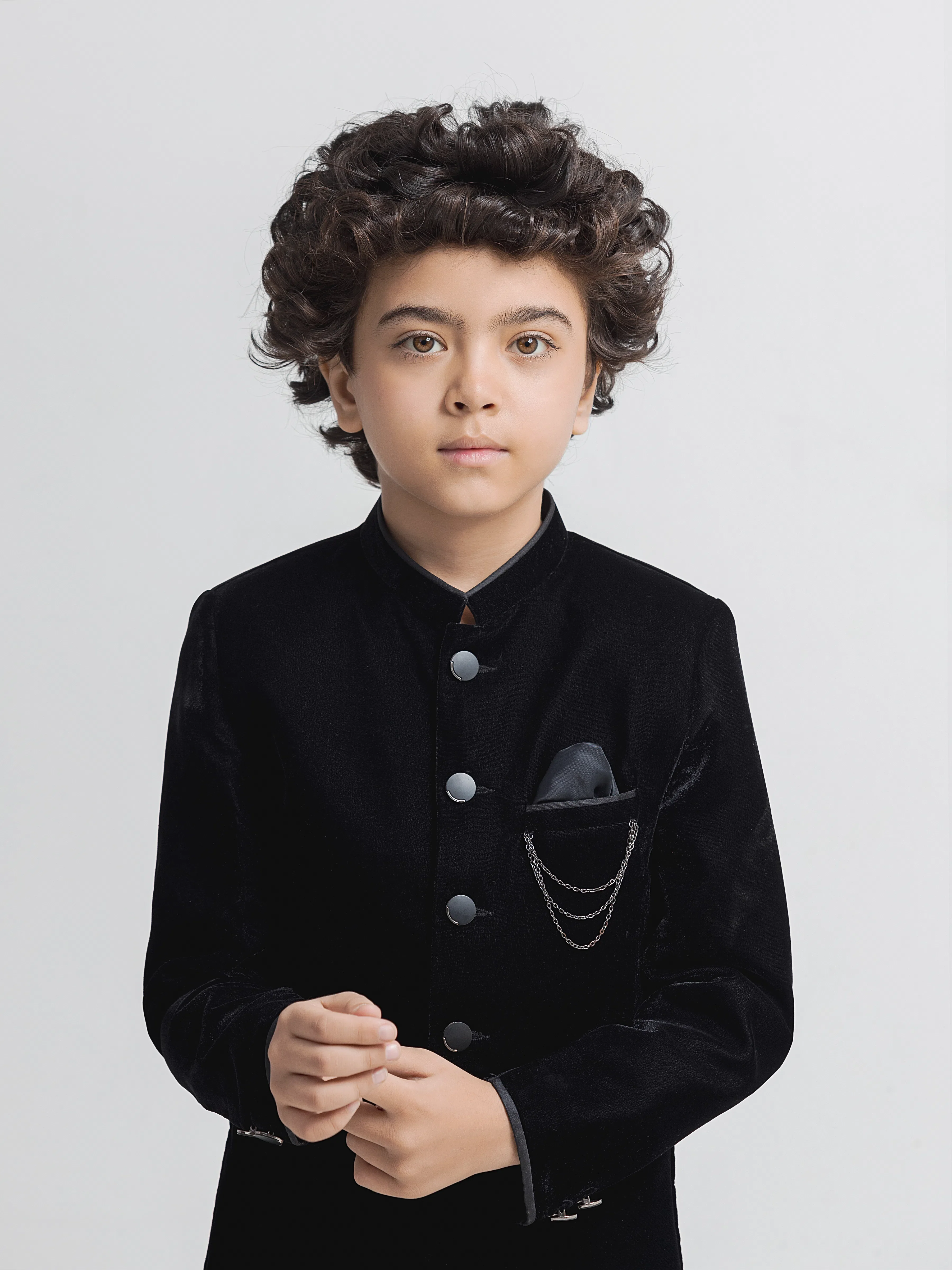 Boy's Black Sherwani - ECBTSS6-011 - Image 2
