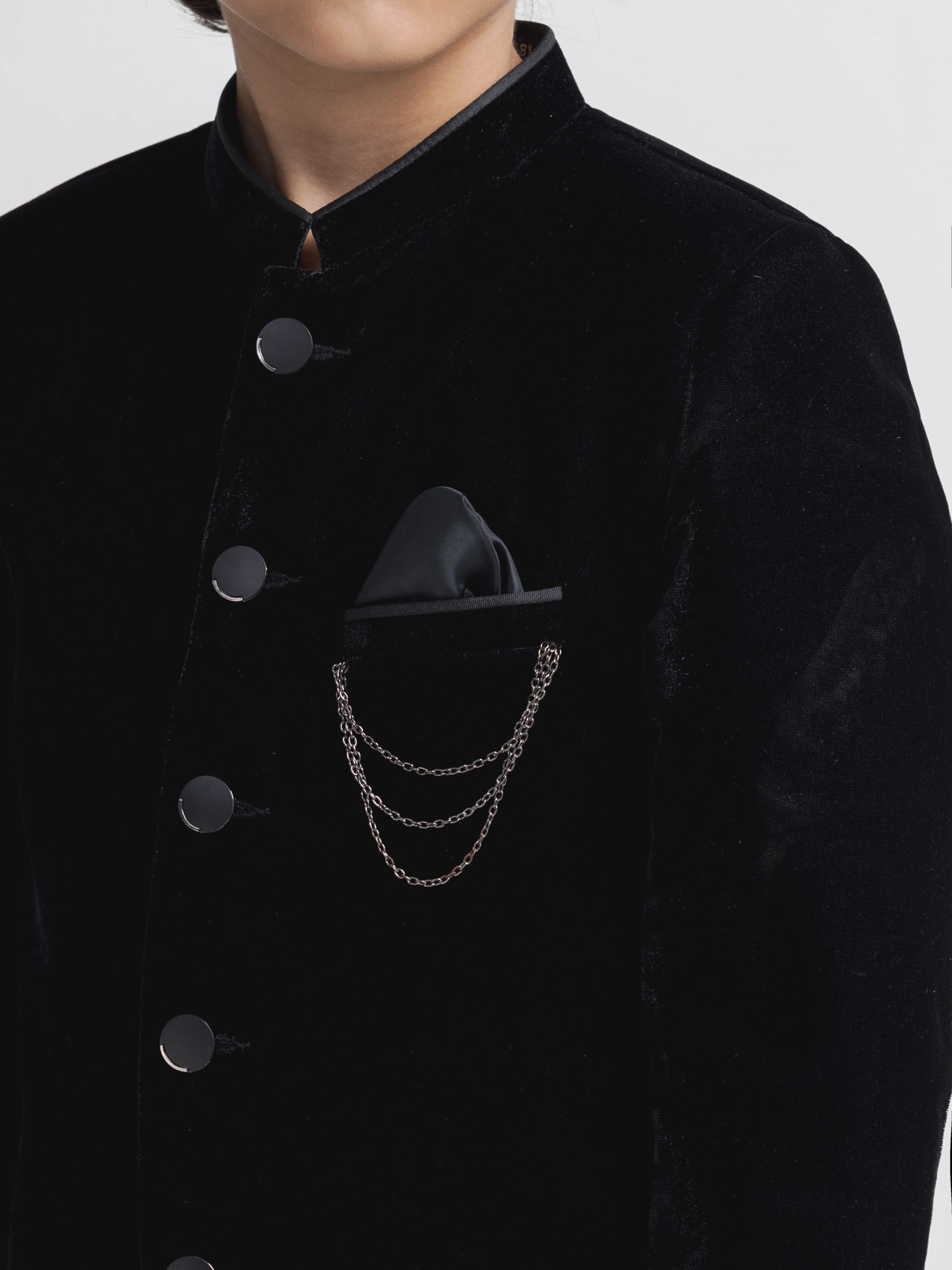 Boy's Black Sherwani - ECBTSS6-011 - Image 3