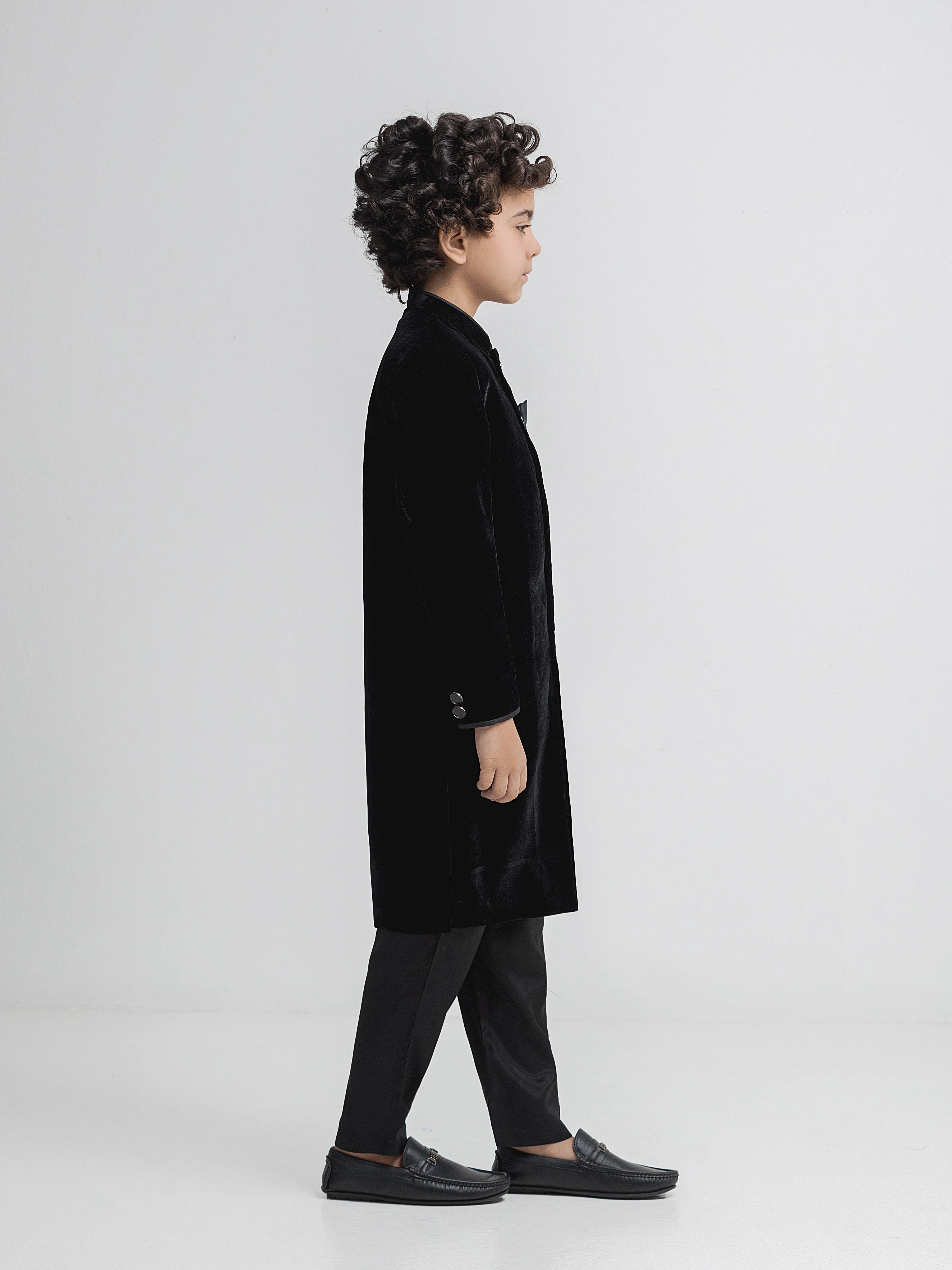 Boy's Black Sherwani - ECBTSS6-011 - Image 4