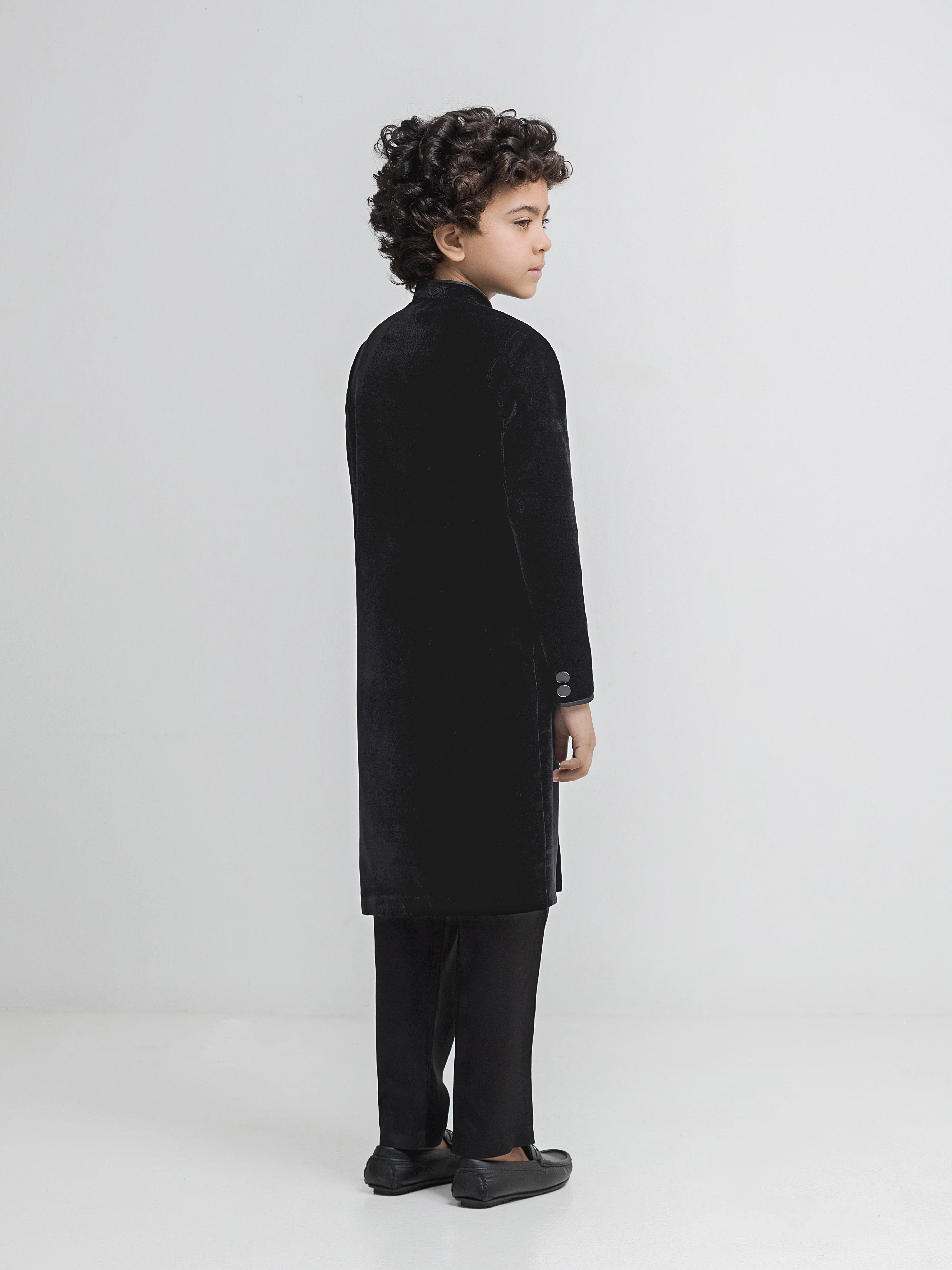 Boy's Black Sherwani - ECBTSS6-011 - Image 5