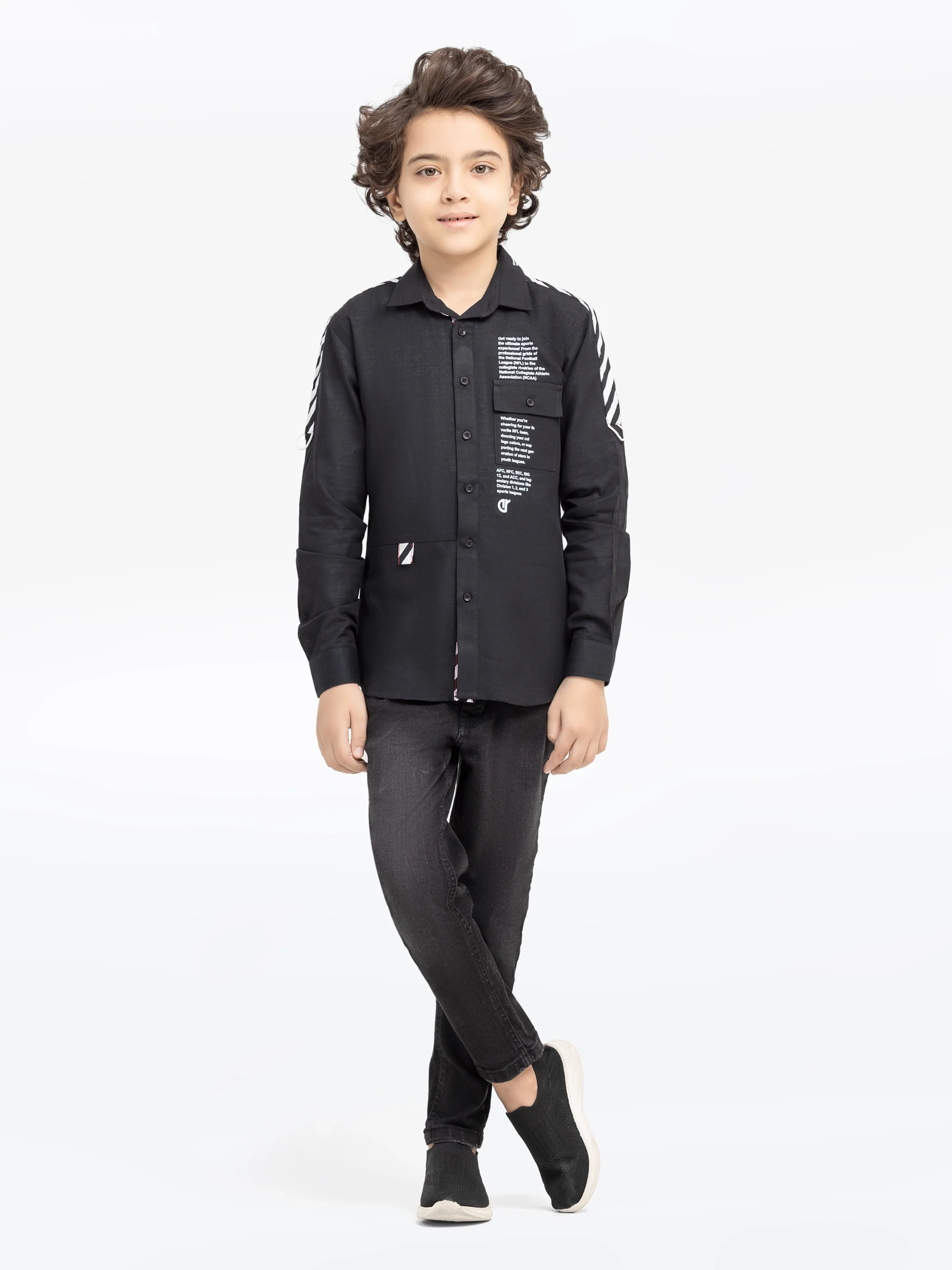 Boy's Black Shirt - EBTS5-27572 - Image 2