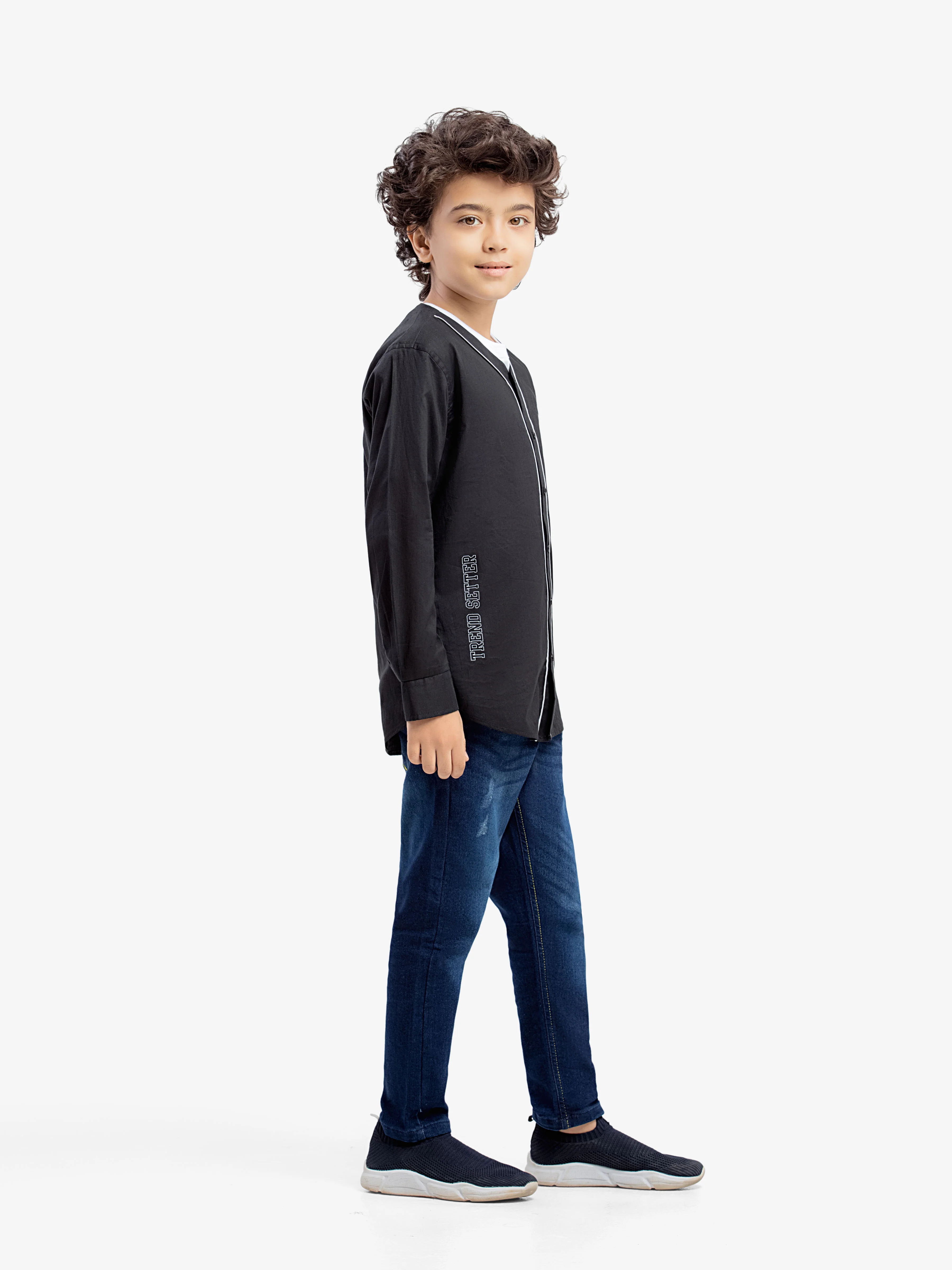 Boy's Black Shirt & White T-Shirt - EBTSF5-27654-2P - Image 4