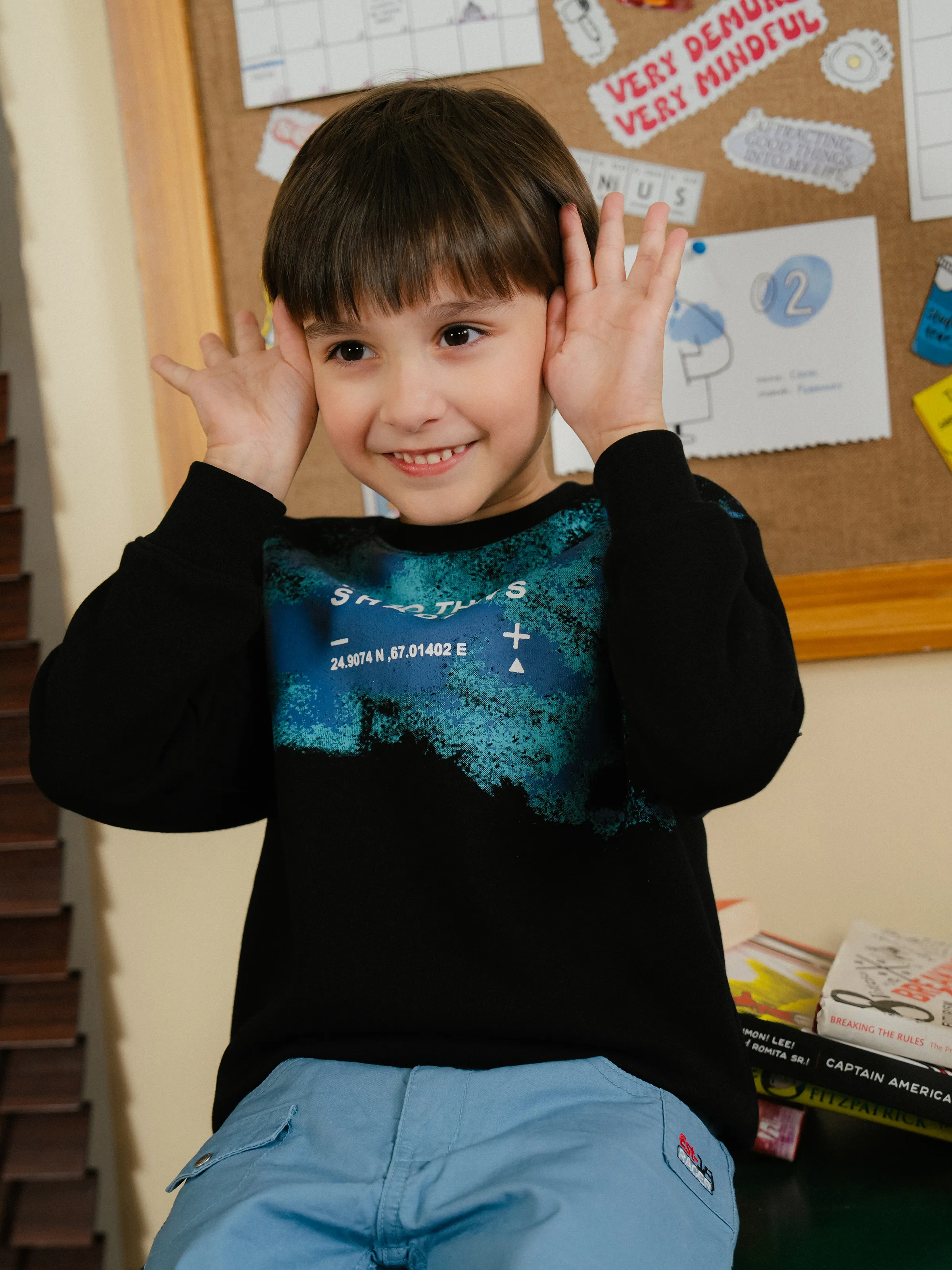 Boy's Black Sweatshirt - EBTSS24-016 - Image 2