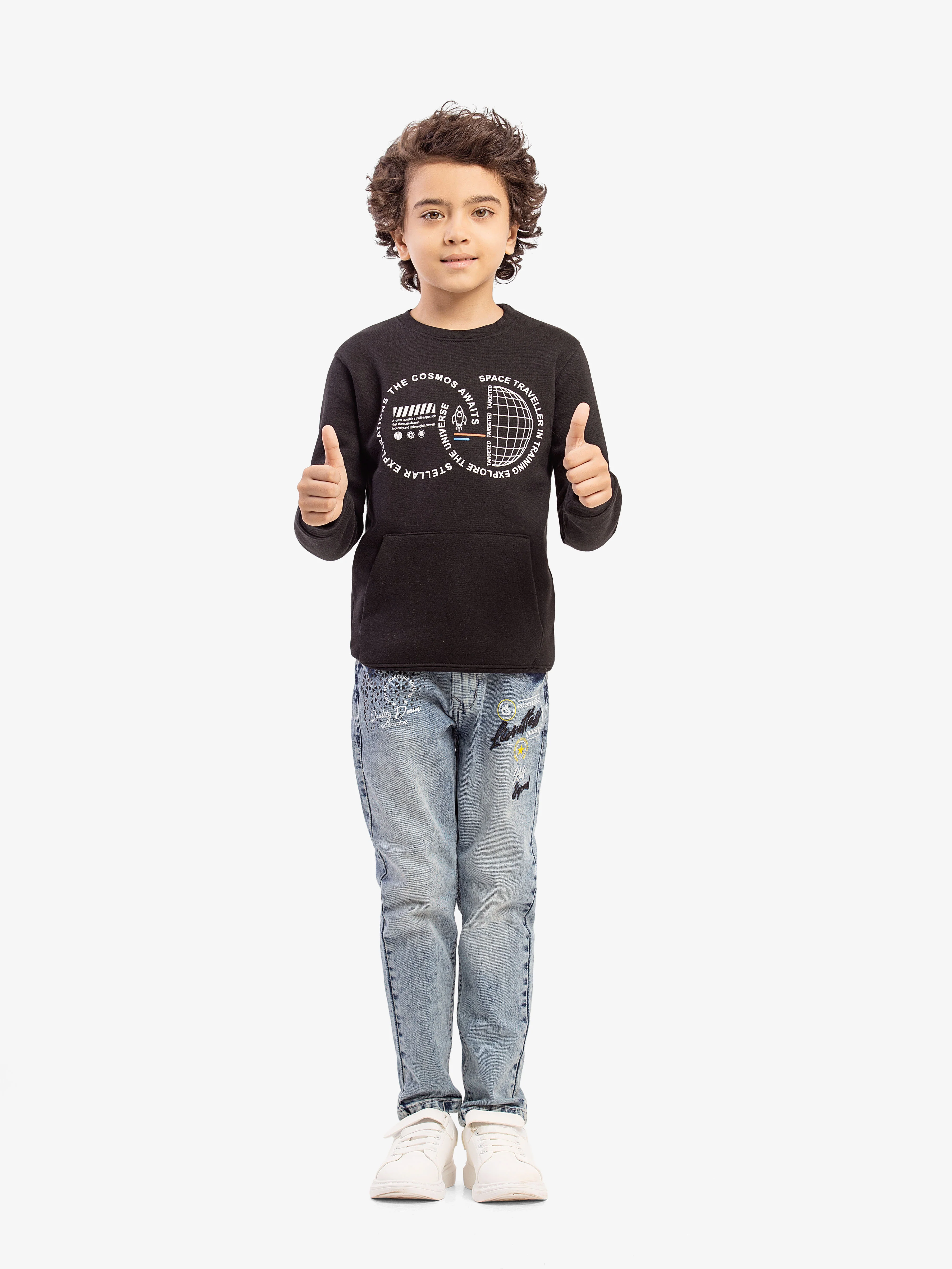 Boy's Black Sweatshirt - EBTSS5-013 - Image 2