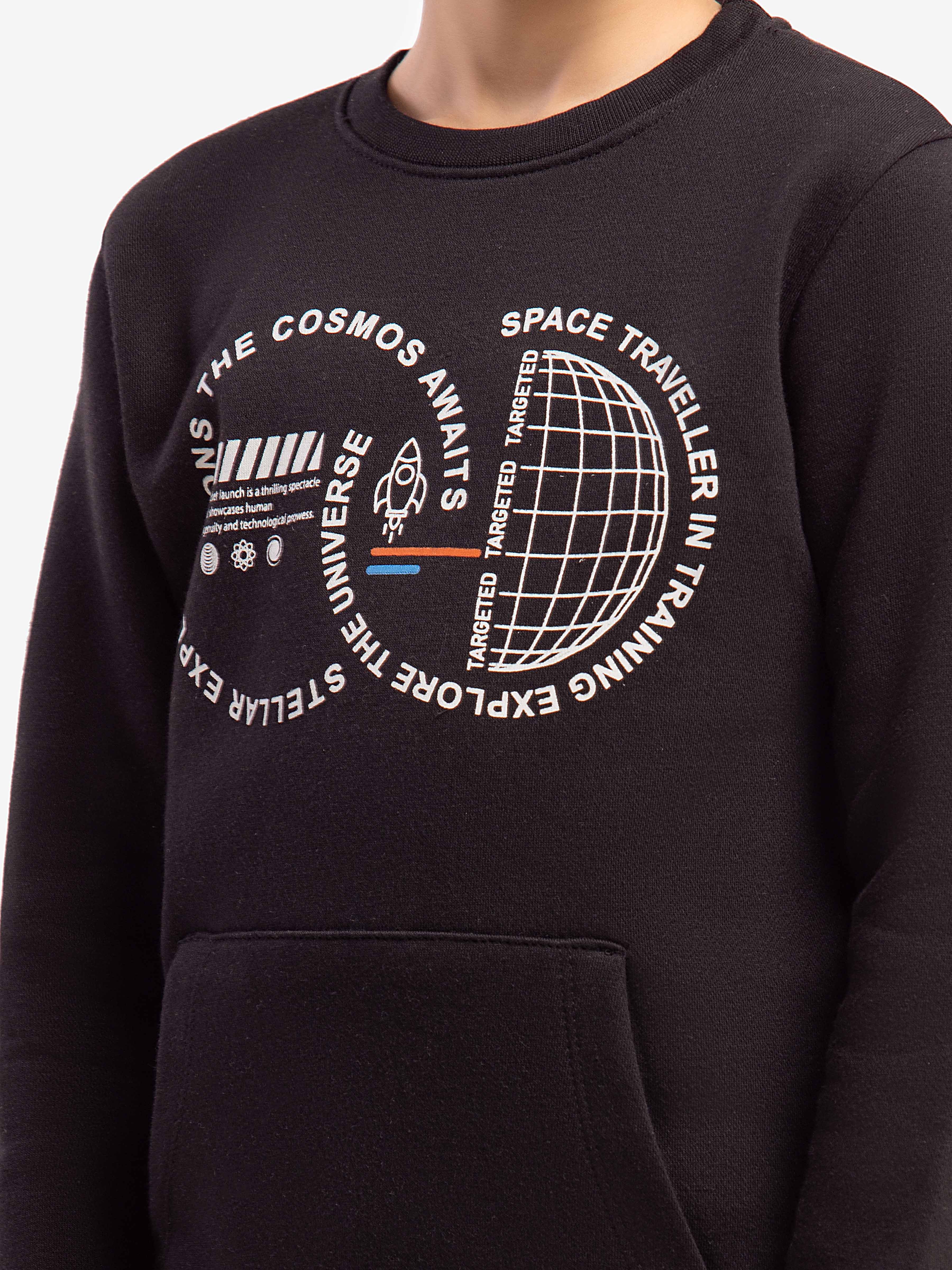 Boy's Black Sweatshirt - EBTSS5-013 - Image 3