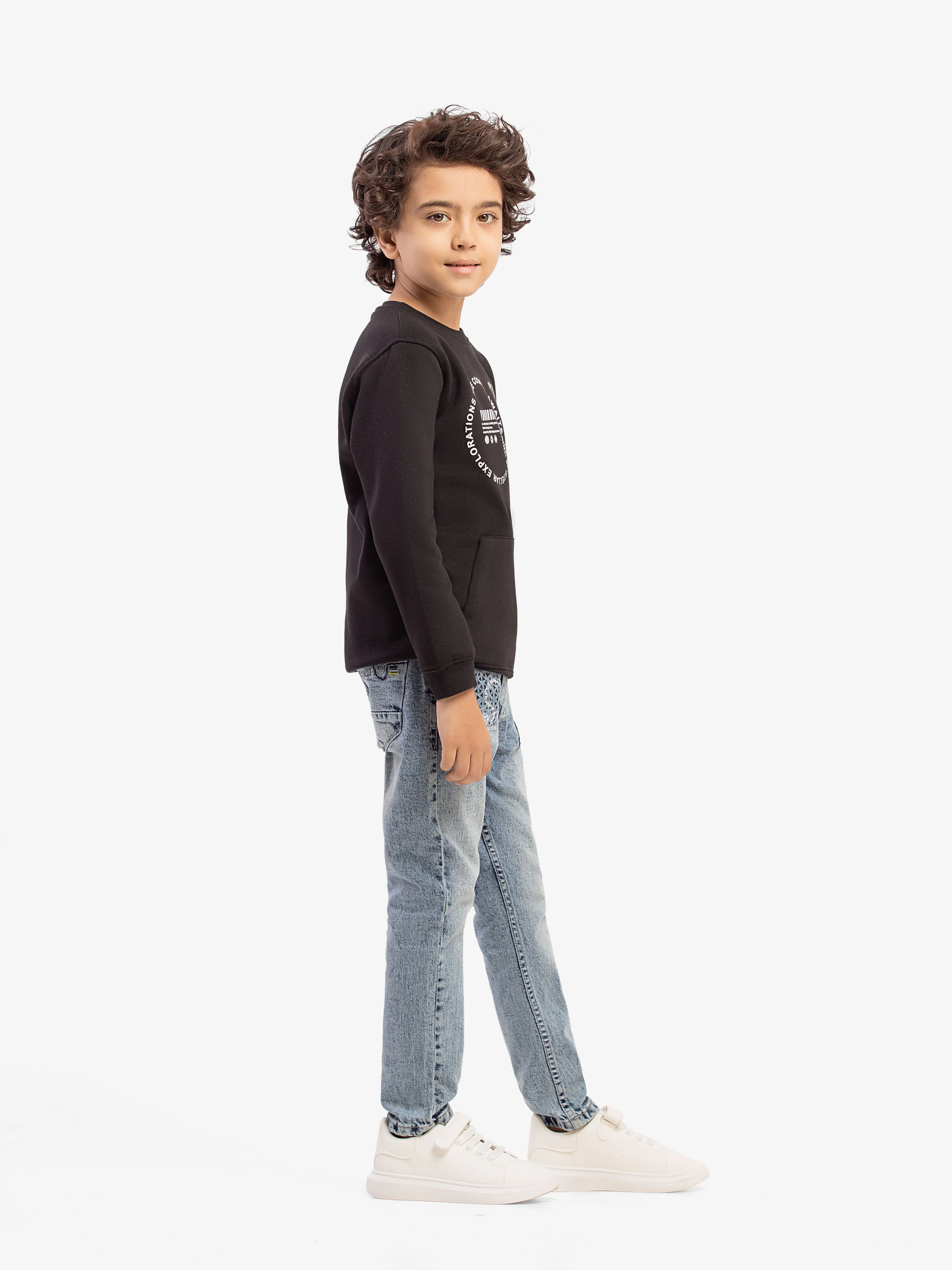 Boy's Black Sweatshirt - EBTSS5-013 - Image 5