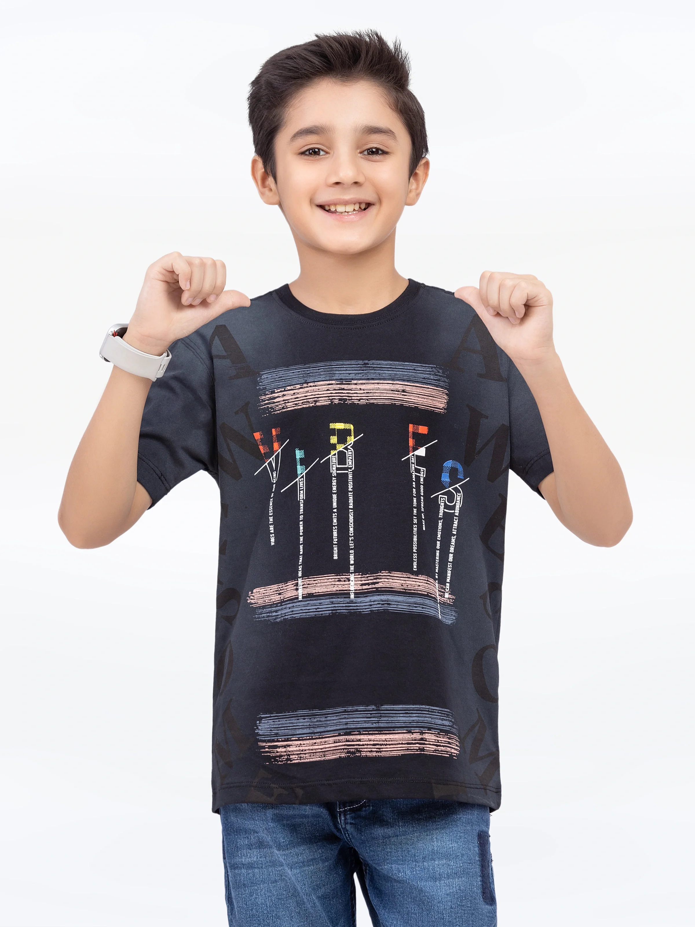 Boy's Black T-Shirt - EBTTS5-016