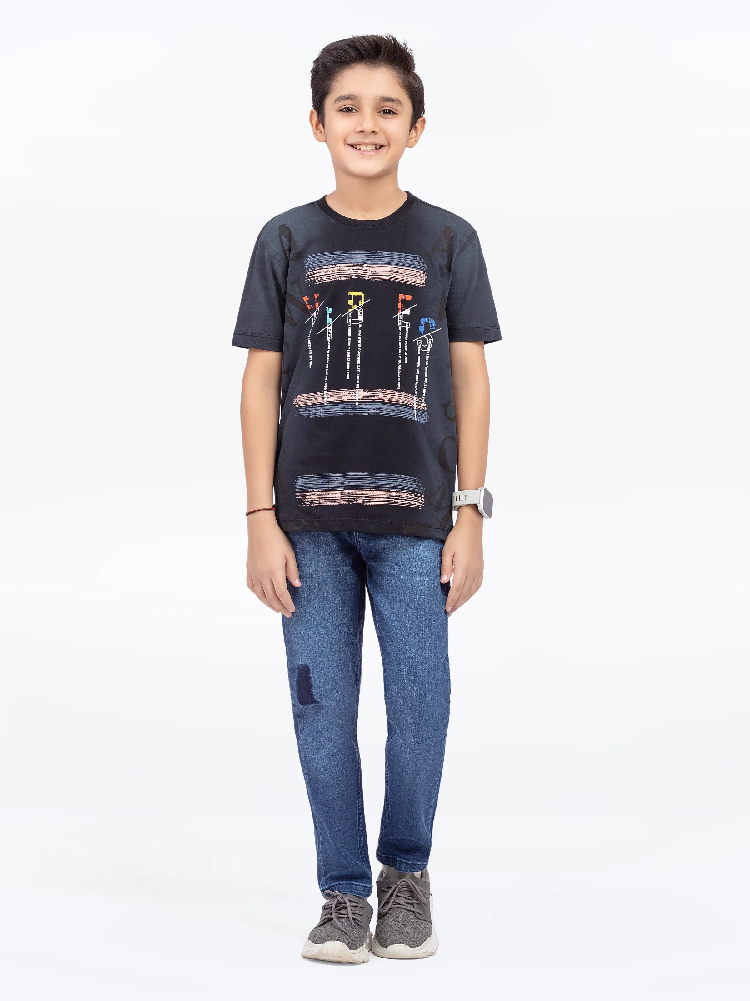 Boy's Black T-Shirt - EBTTS5-016 - Image 2