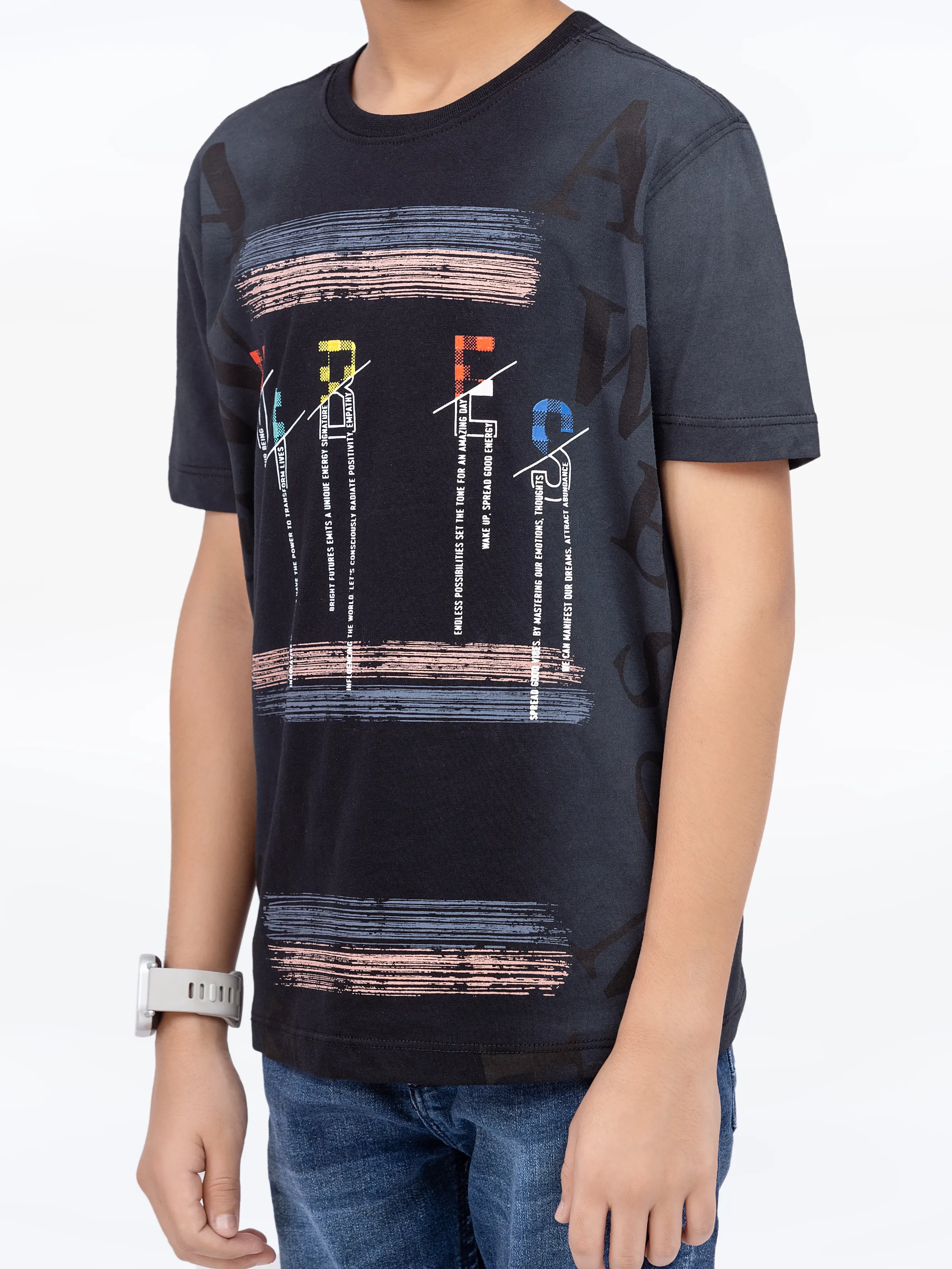 Boy's Black T-Shirt - EBTTS5-016 - Image 3