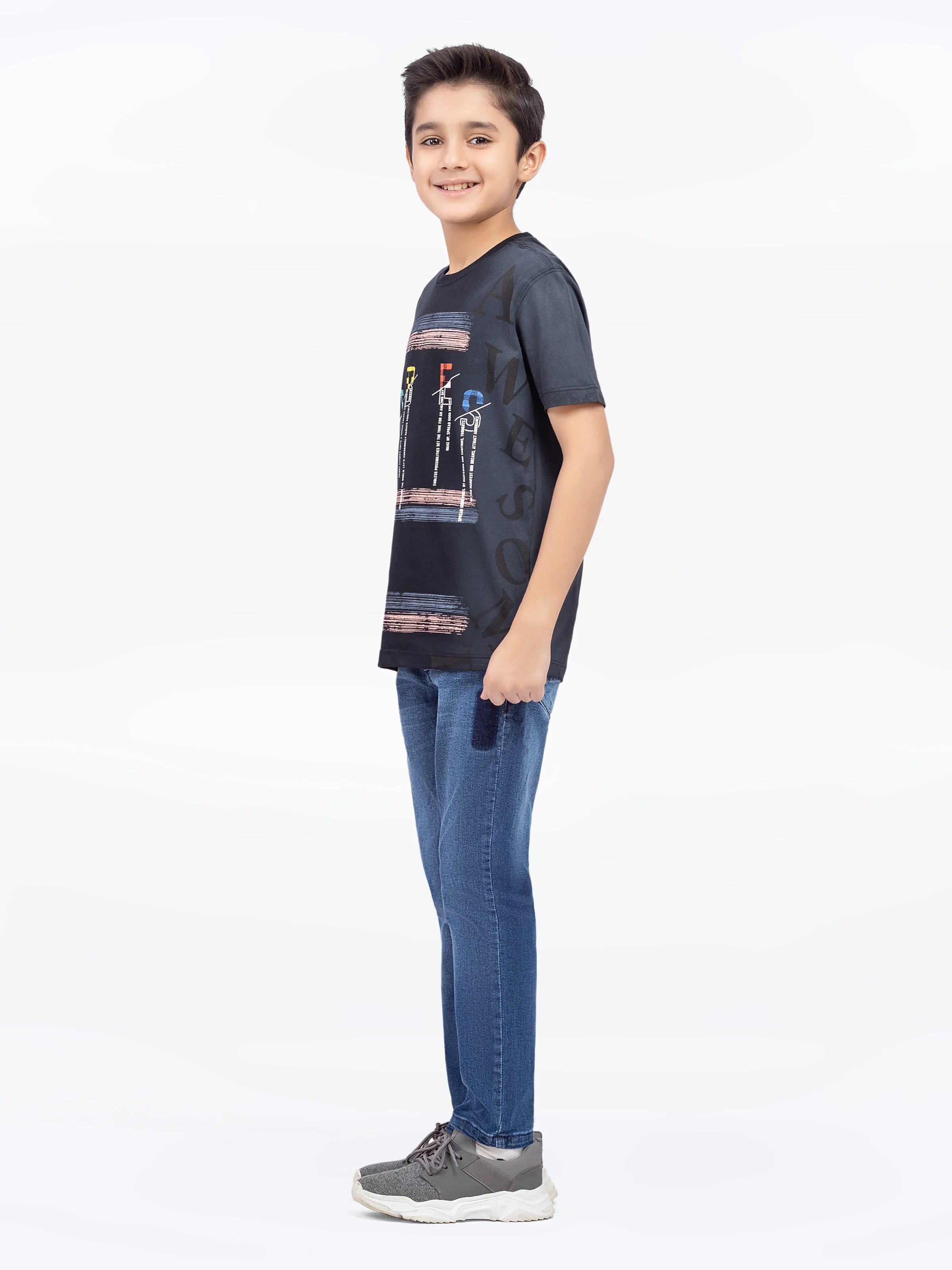 Boy's Black T-Shirt - EBTTS5-016 - Image 4
