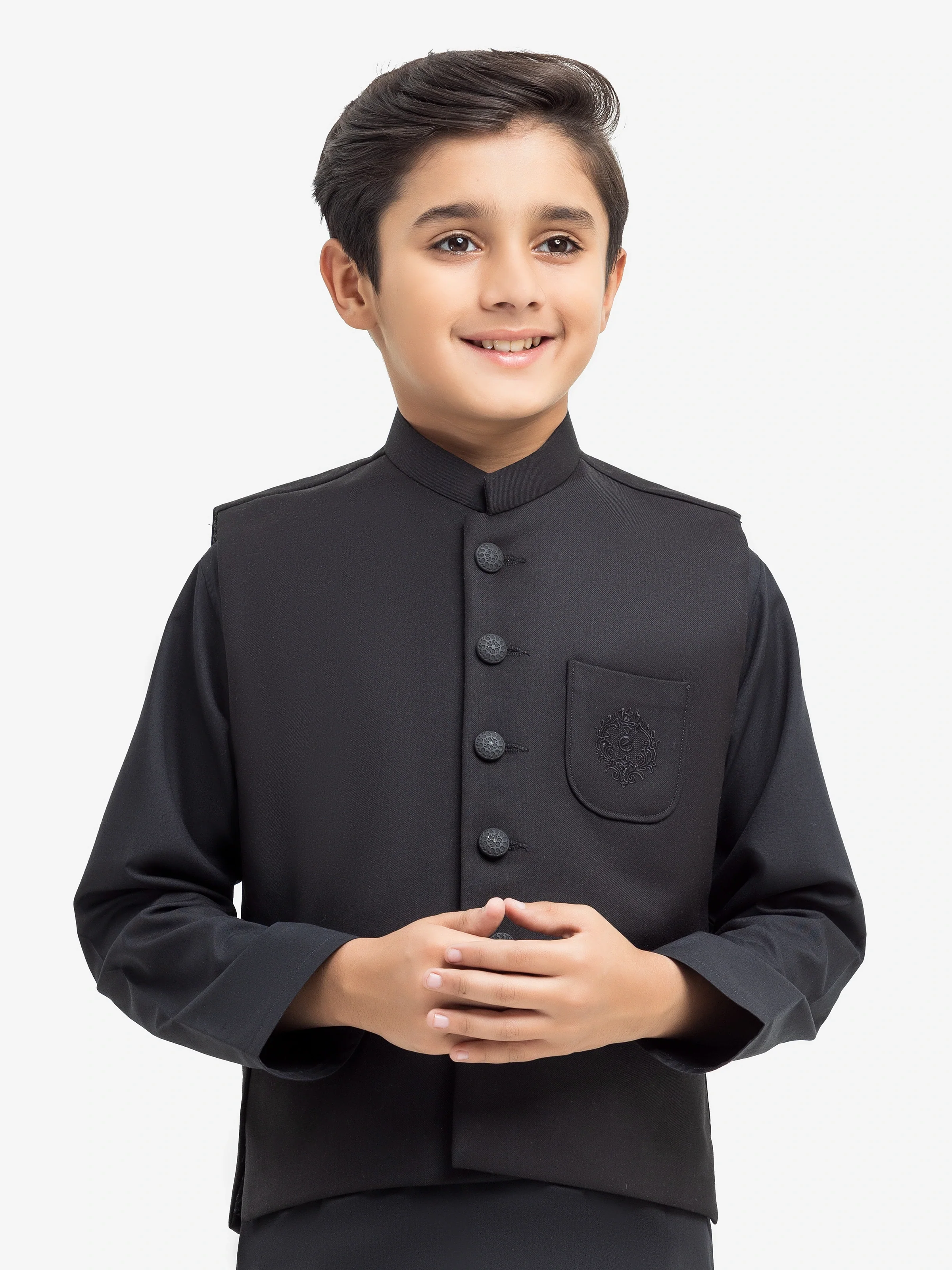 Boy's Black Waist Coat Suit - EBTWCS5-25198 - Image 2
