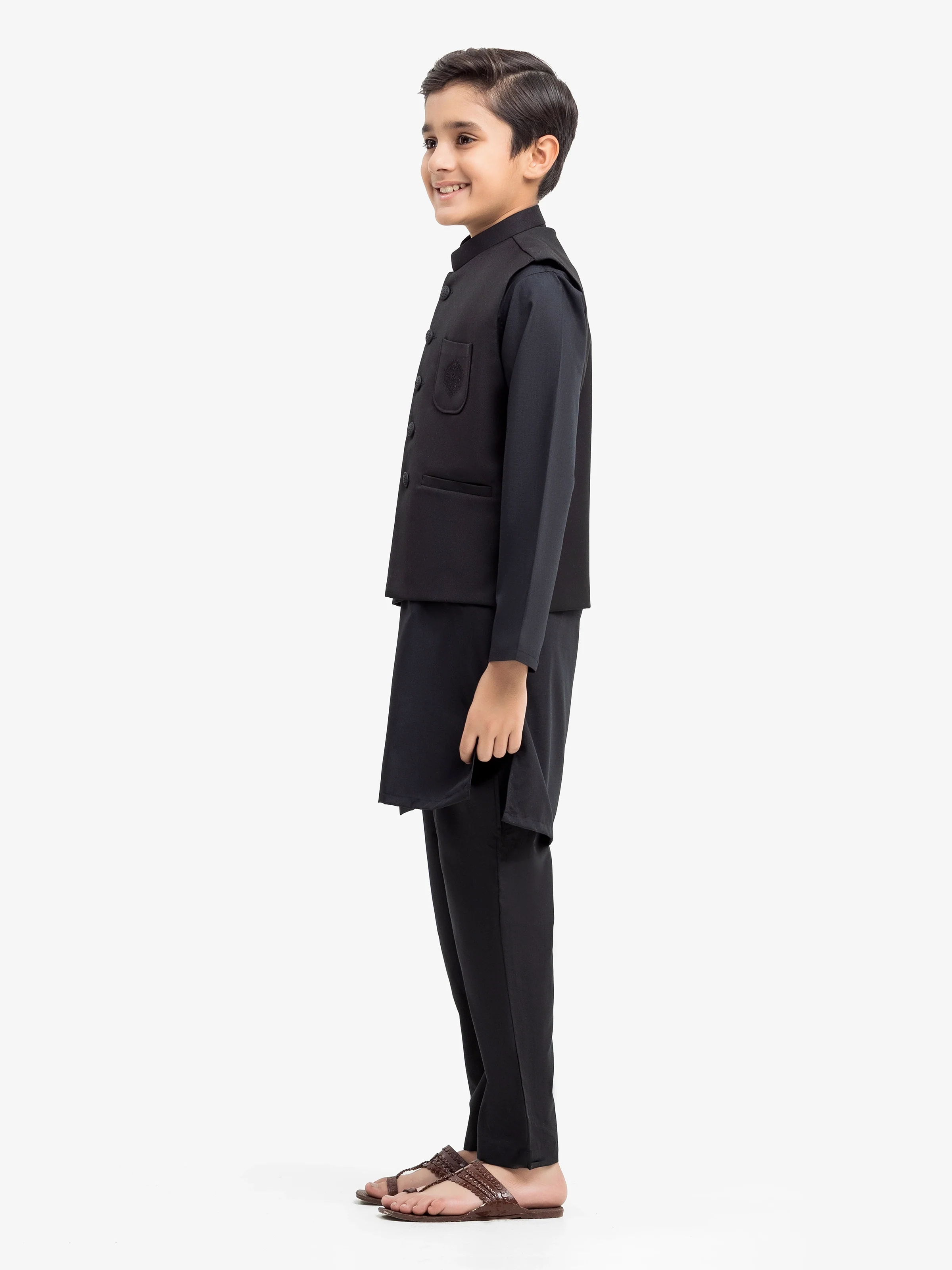 Boy's Black Waist Coat Suit - EBTWCS5-25198 - Image 4