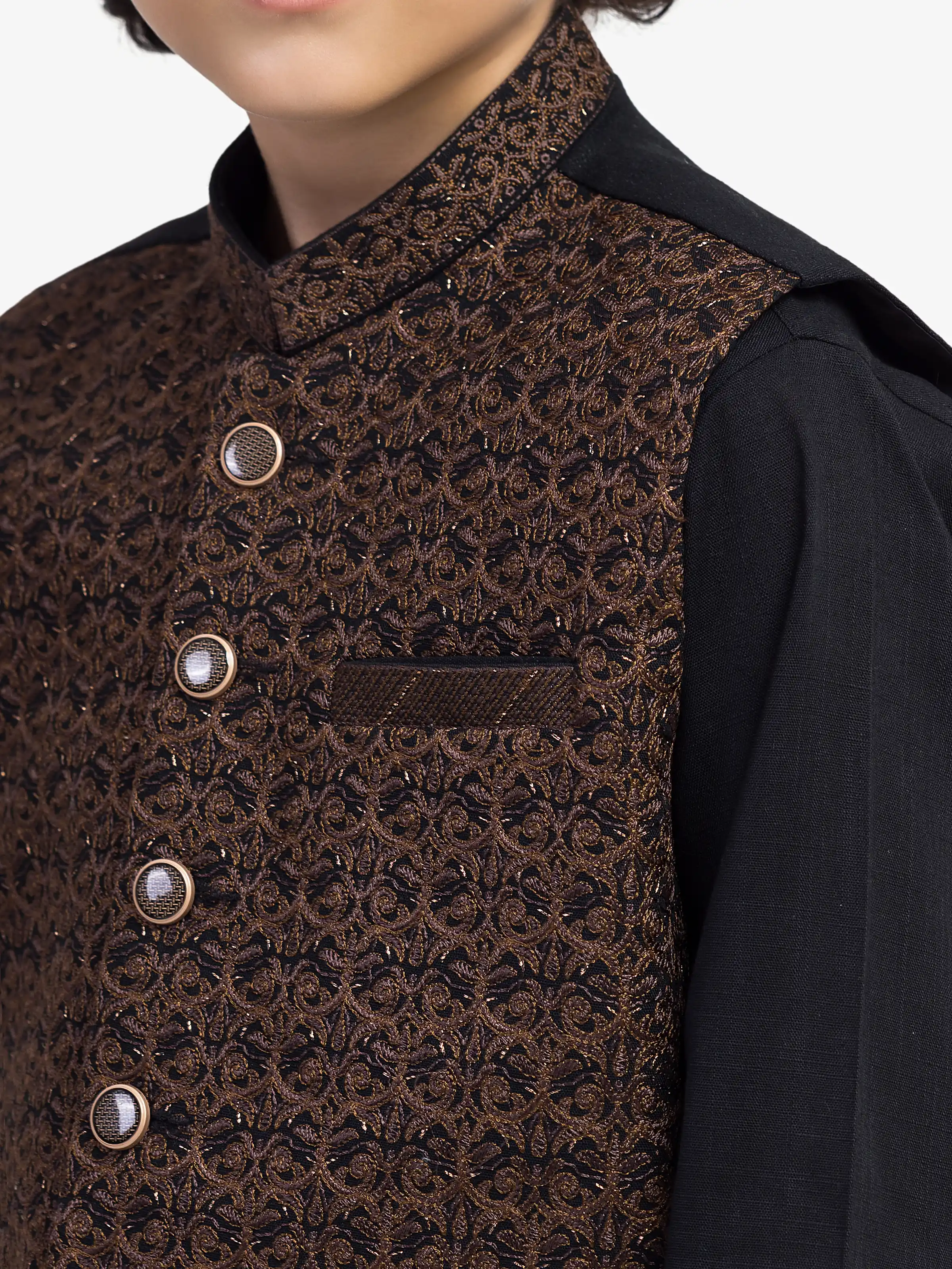 Boy's Black Waist Coat Suit - EBTWCS5-25201 - Image 3