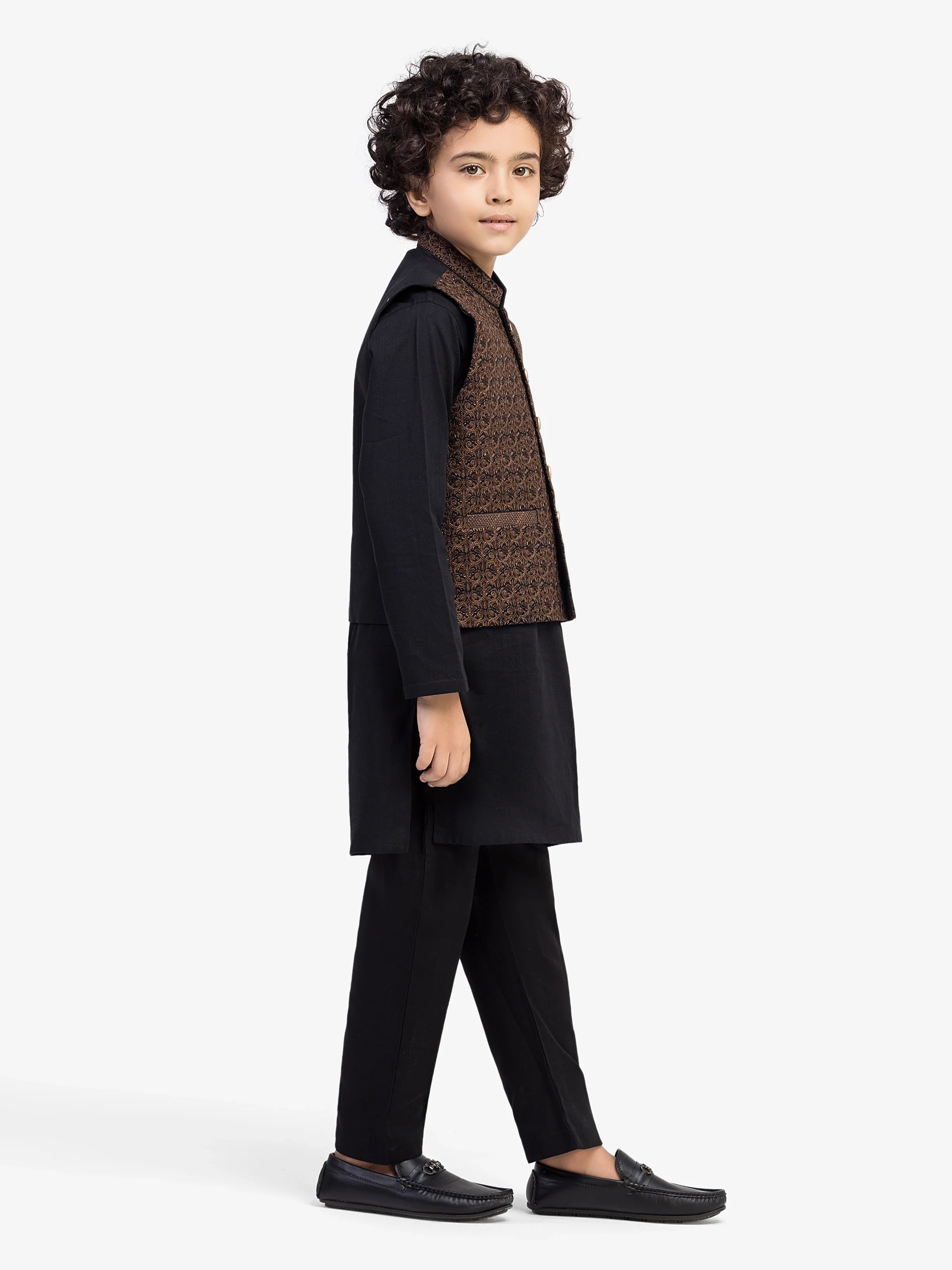Boy's Black Waist Coat Suit - EBTWCS5-25201 - Image 4