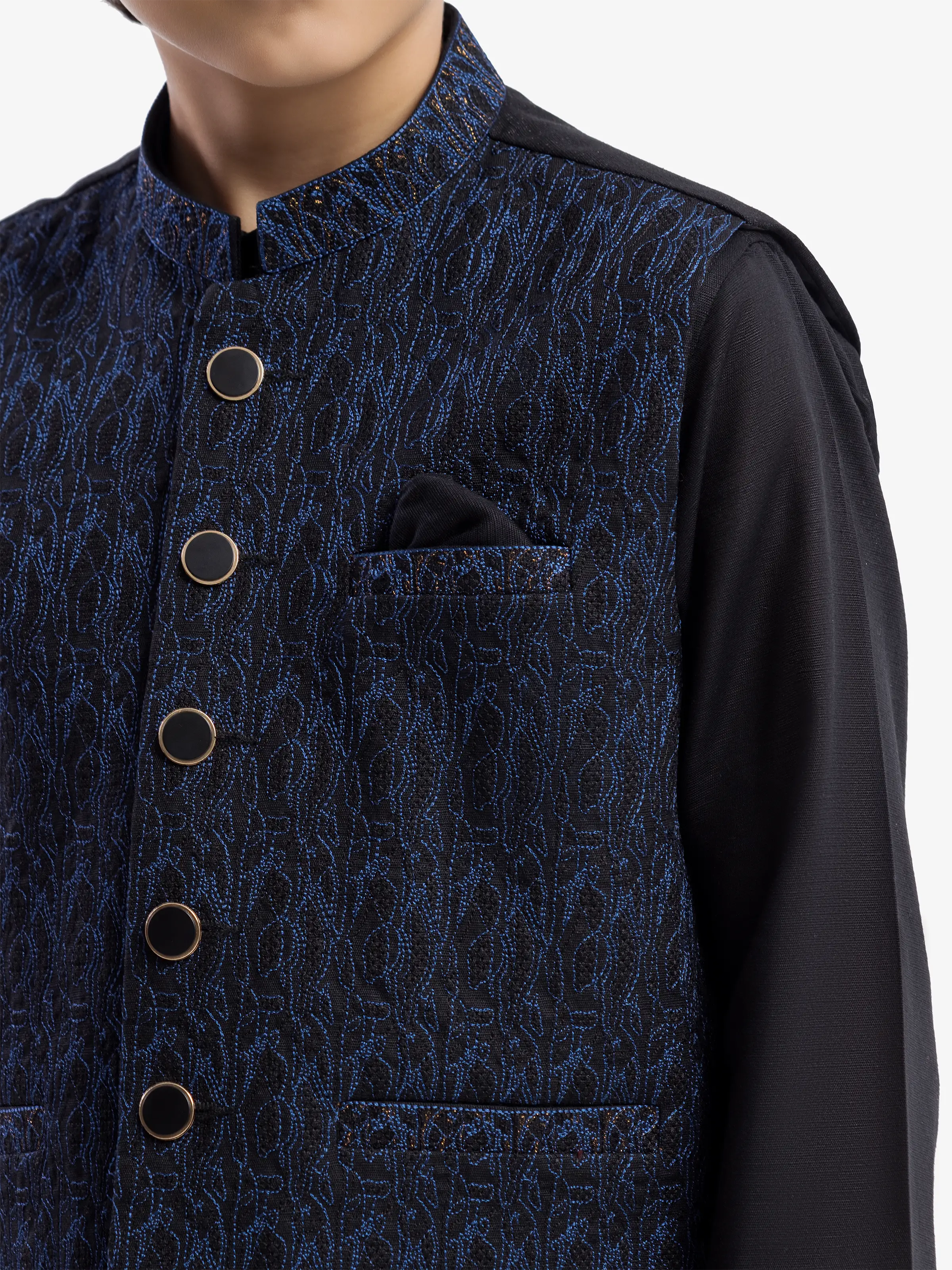 Boy's Black Waist Coat Suit - EBTWCS5-25221 - Image 3