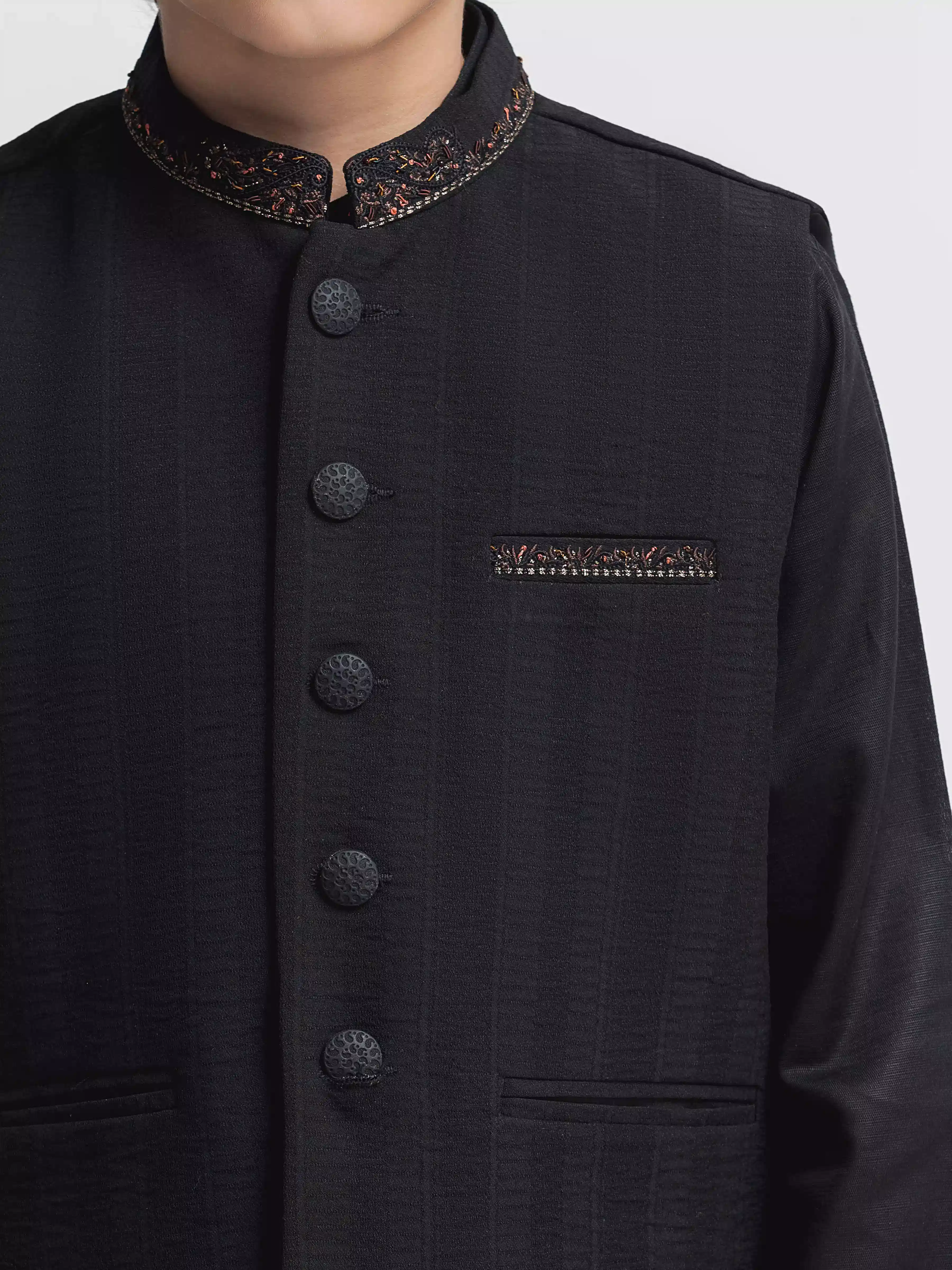 Boy's Black Waist Coat Suit - EBTWCSC5-046 - Image 3