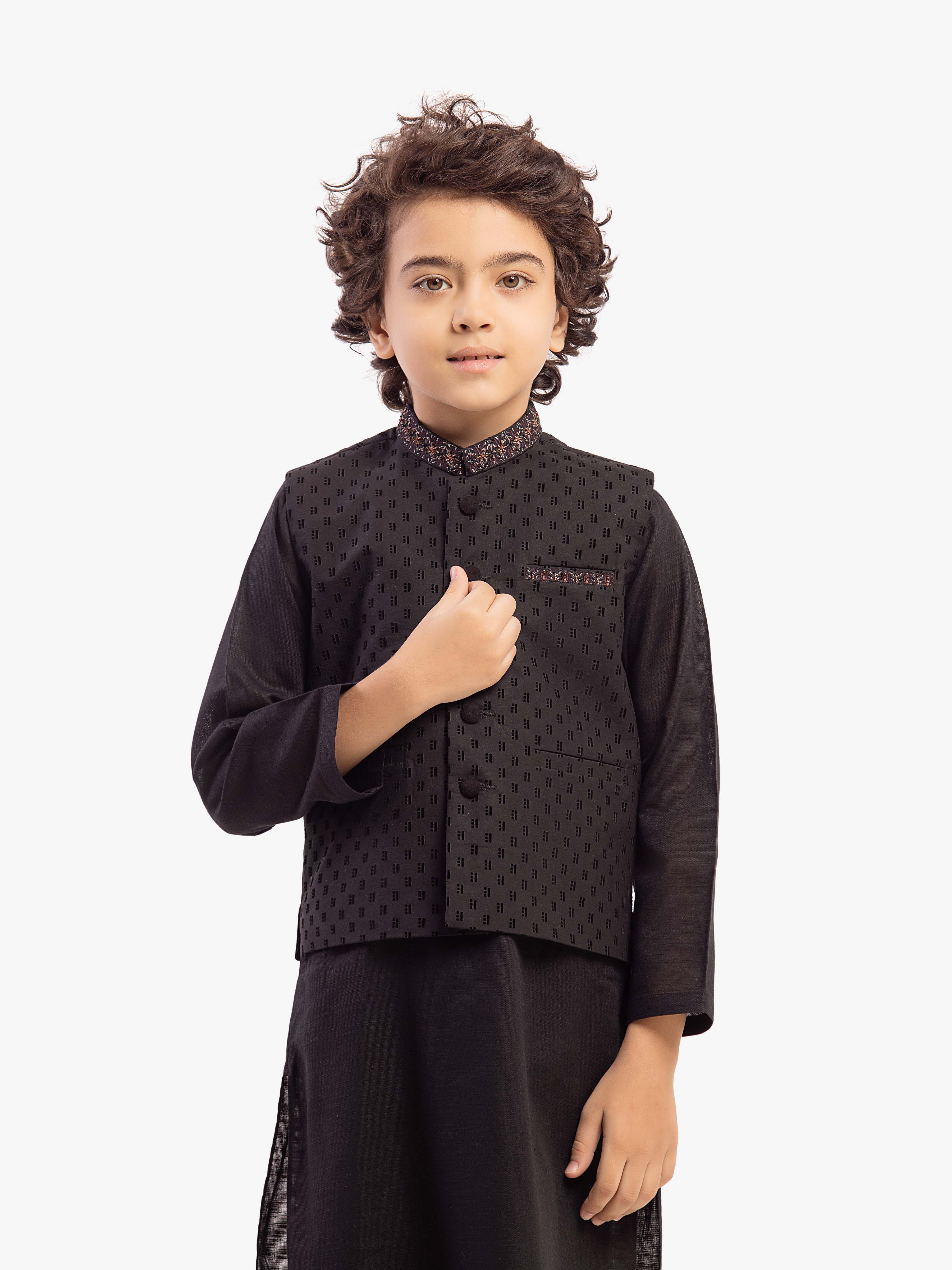 Boy's Black Waist Coat Suit - EBTWCSC5-047 - Image 2