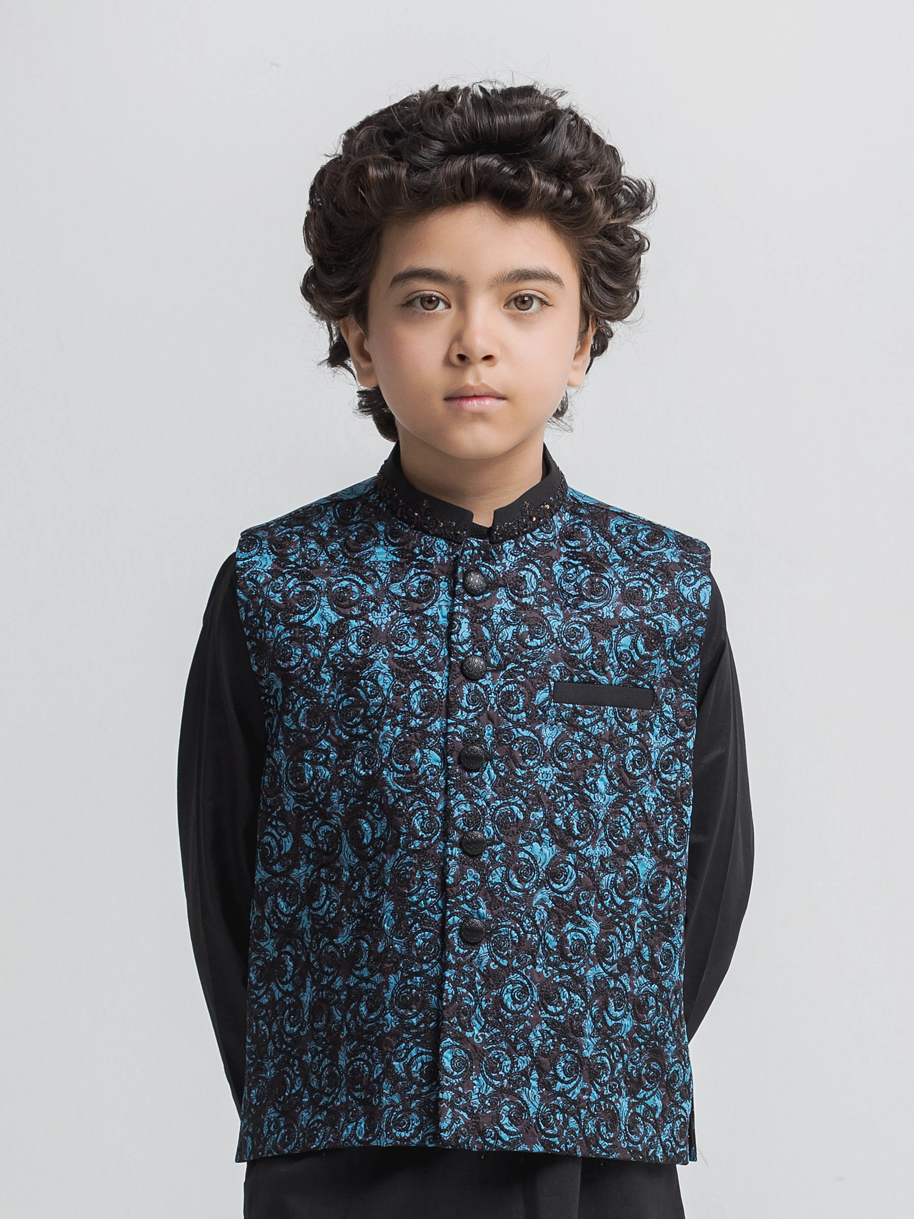 Boy's Black Waist Coat Suit - EBTWCSC5-050 - Image 2