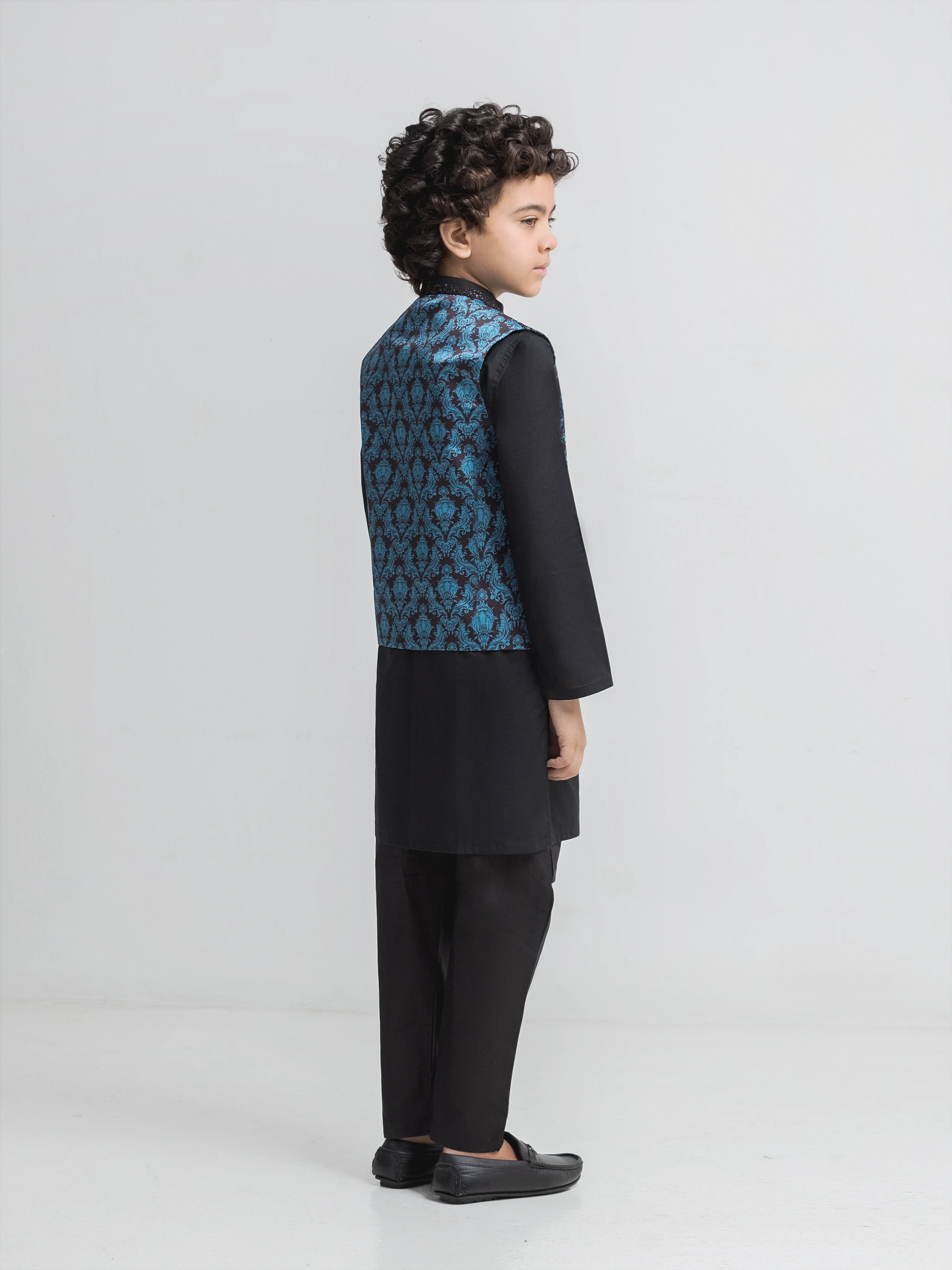 Boy's Black Waist Coat Suit - EBTWCSC5-050 - Image 5