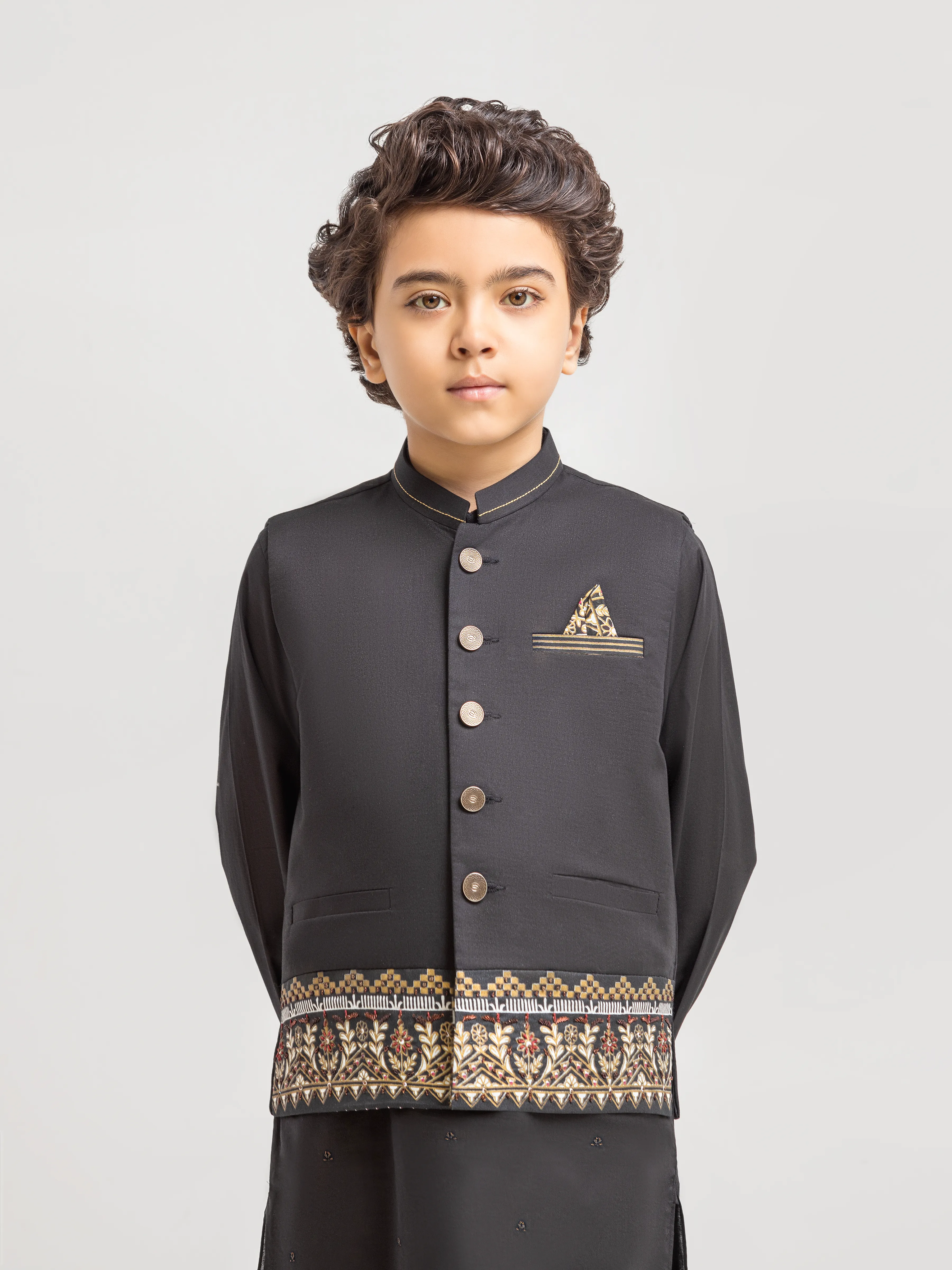 Boy's Black Waist Coat Suit - EBTWCSC5-052 - Image 2