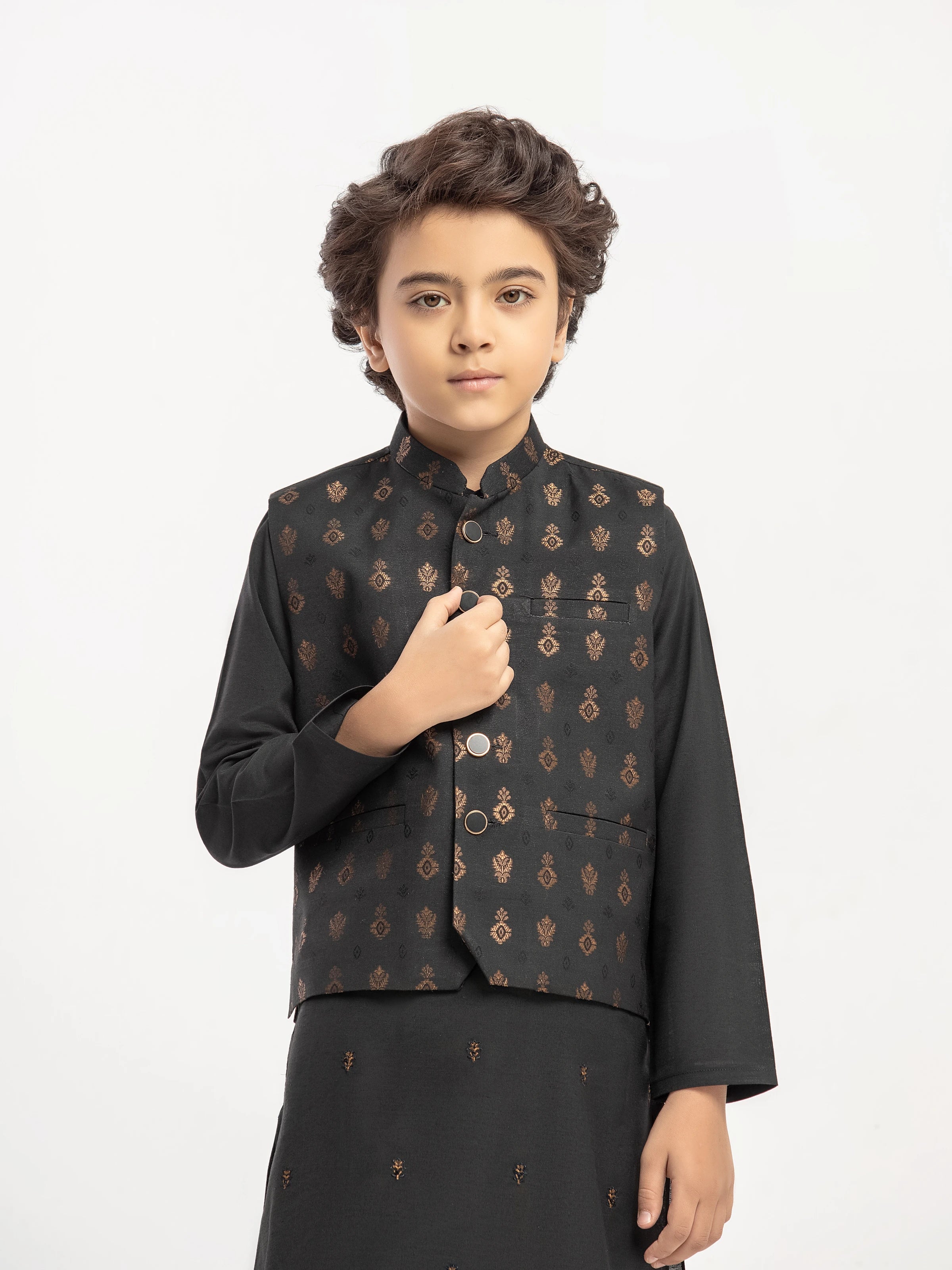 Boy's Black Waist Coat Suit - EBTWCSC5-056 - Image 2
