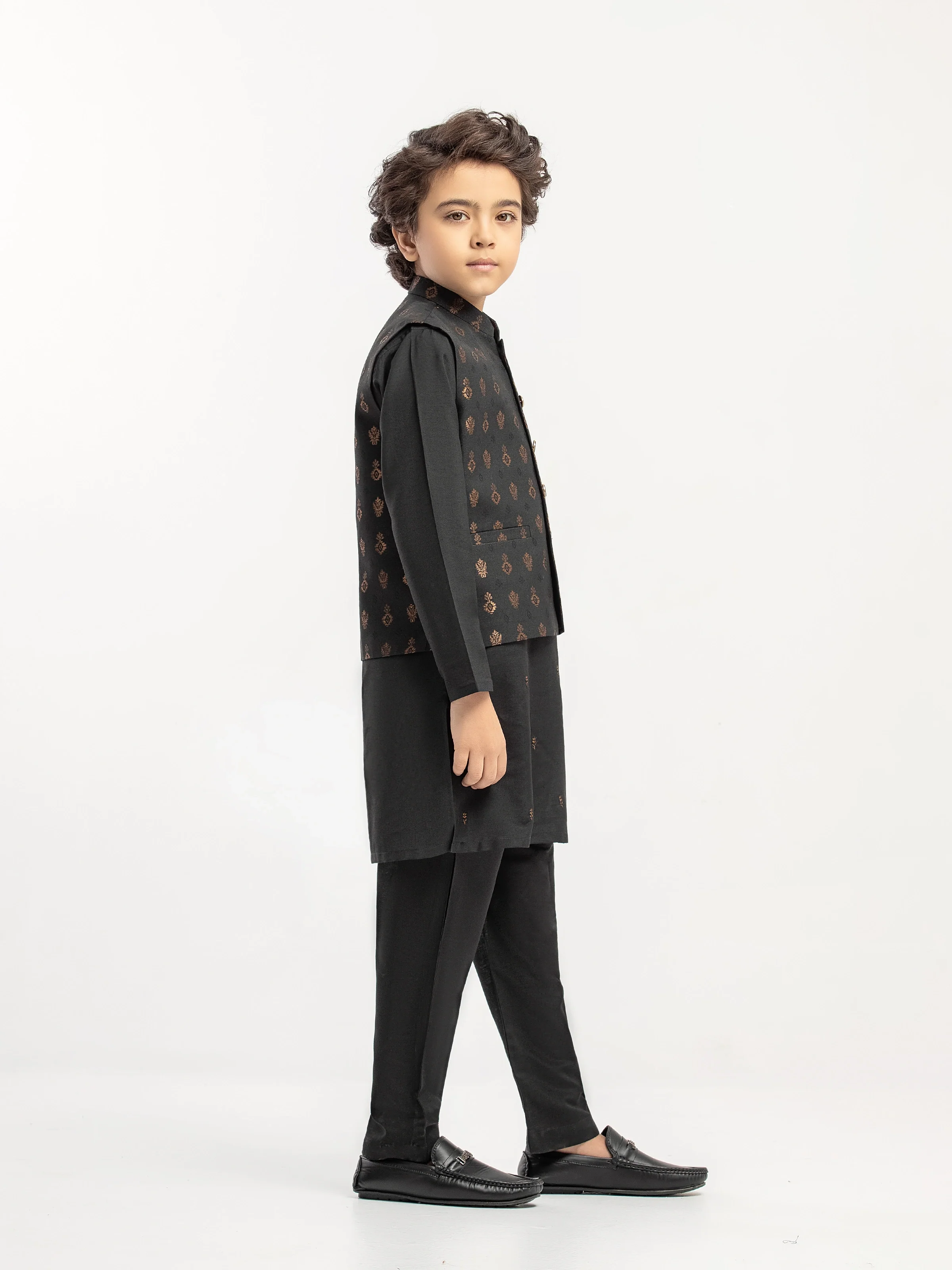 Boy's Black Waist Coat Suit - EBTWCSC5-056 - Image 4