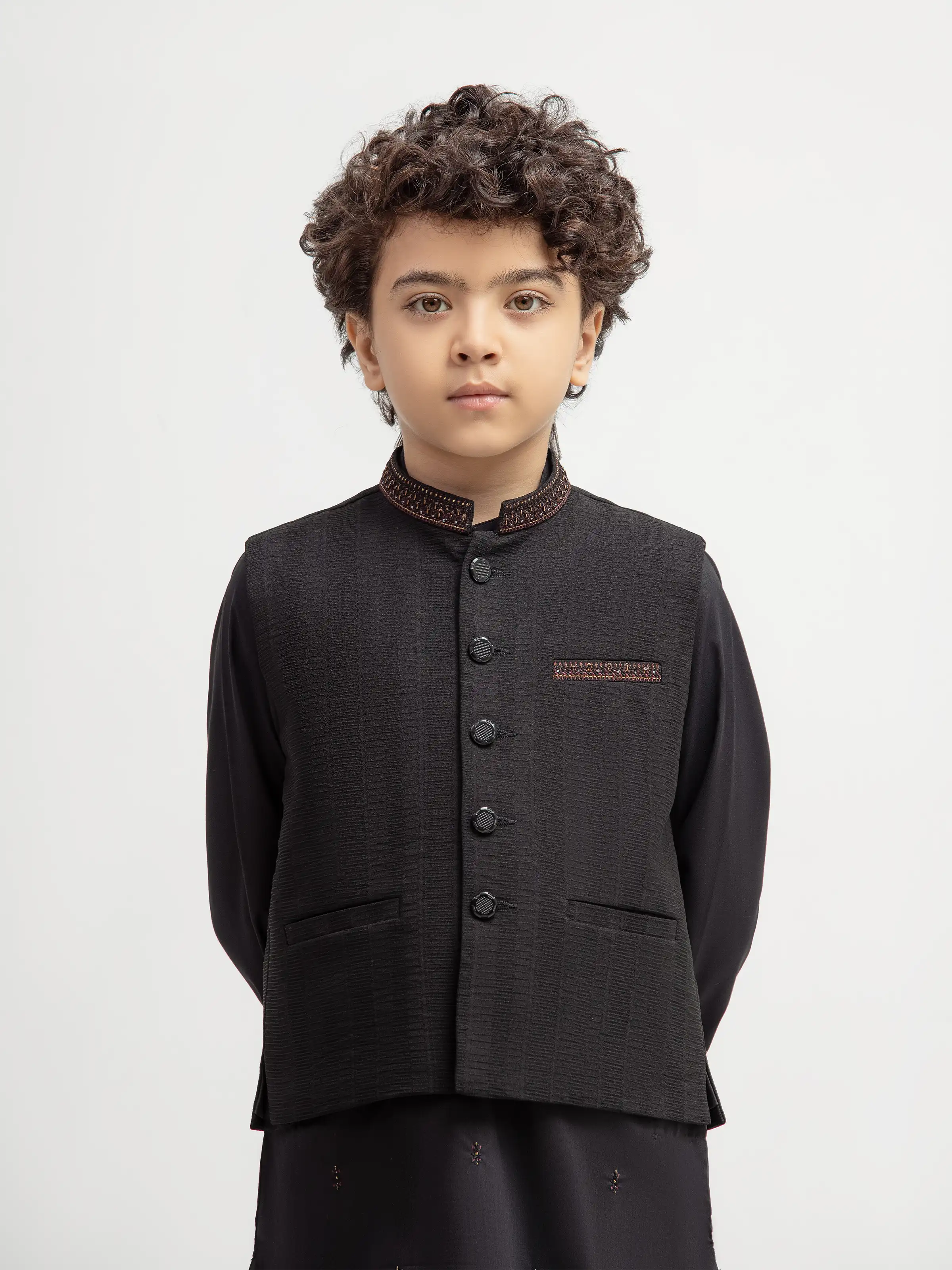 Boy's Black Waist Coat Suit - EBTWCSC5-057 - Image 2