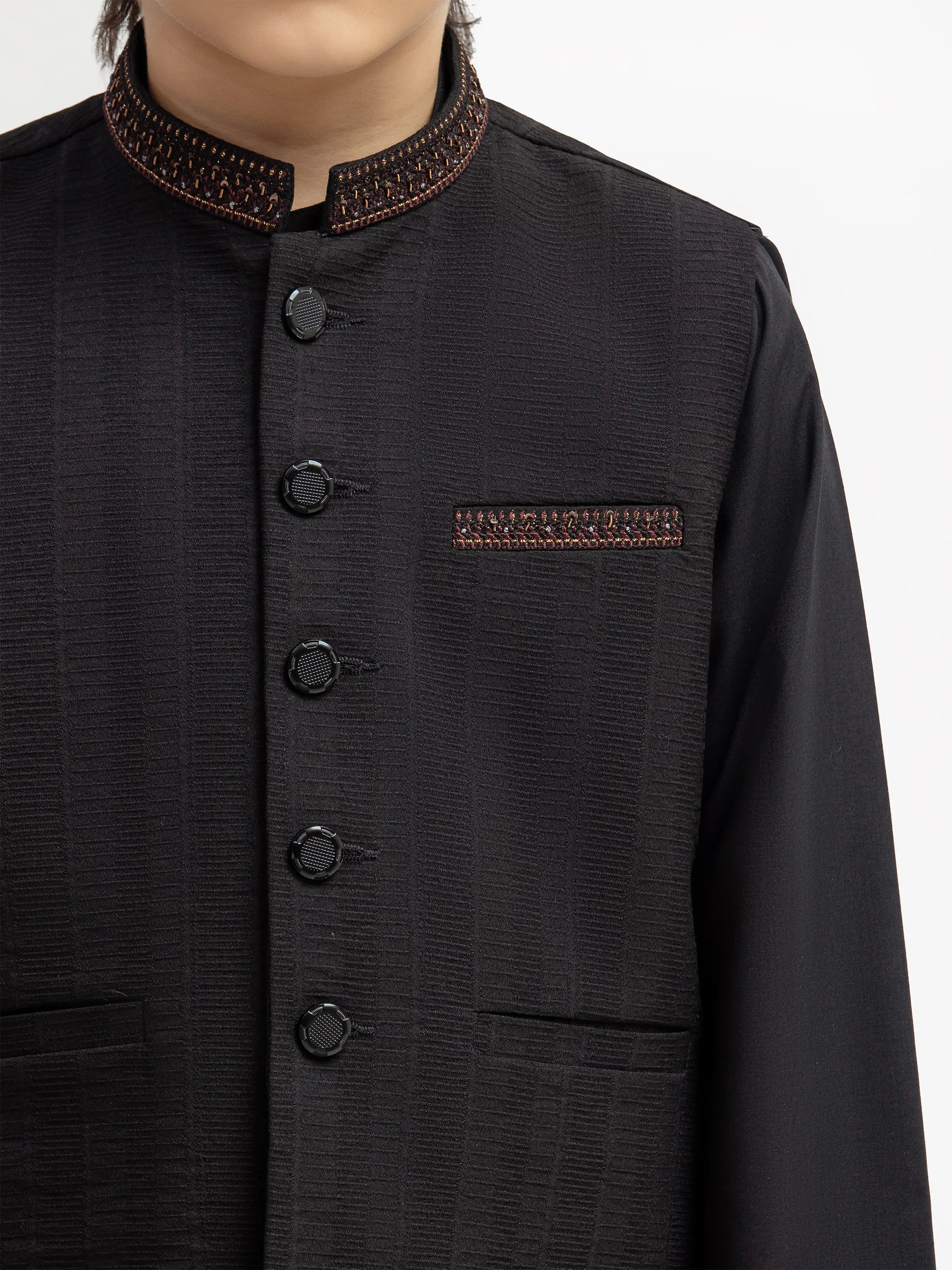 Boy's Black Waist Coat Suit - EBTWCSC5-057 - Image 3