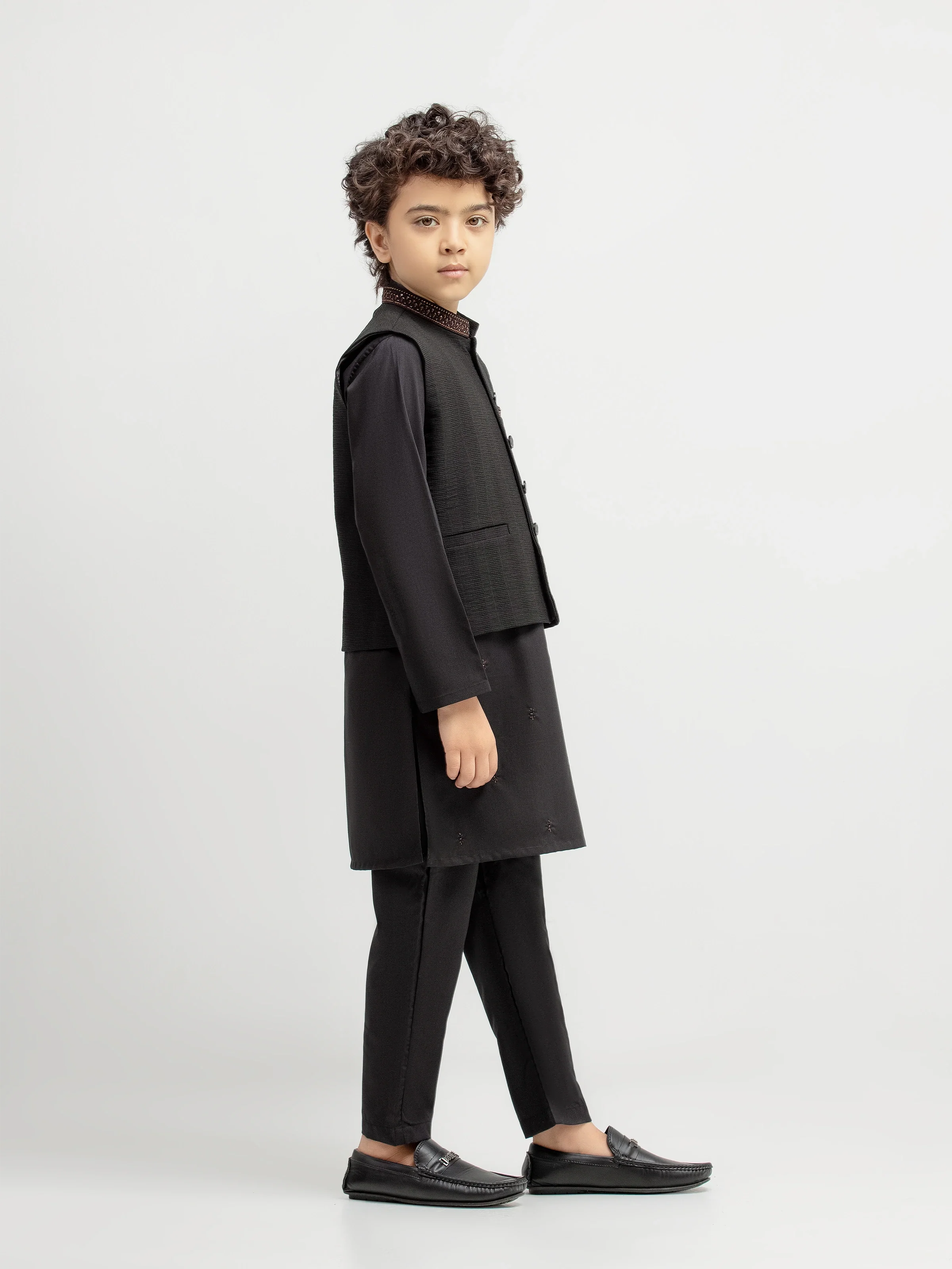 Boy's Black Waist Coat Suit - EBTWCSC5-057 - Image 5