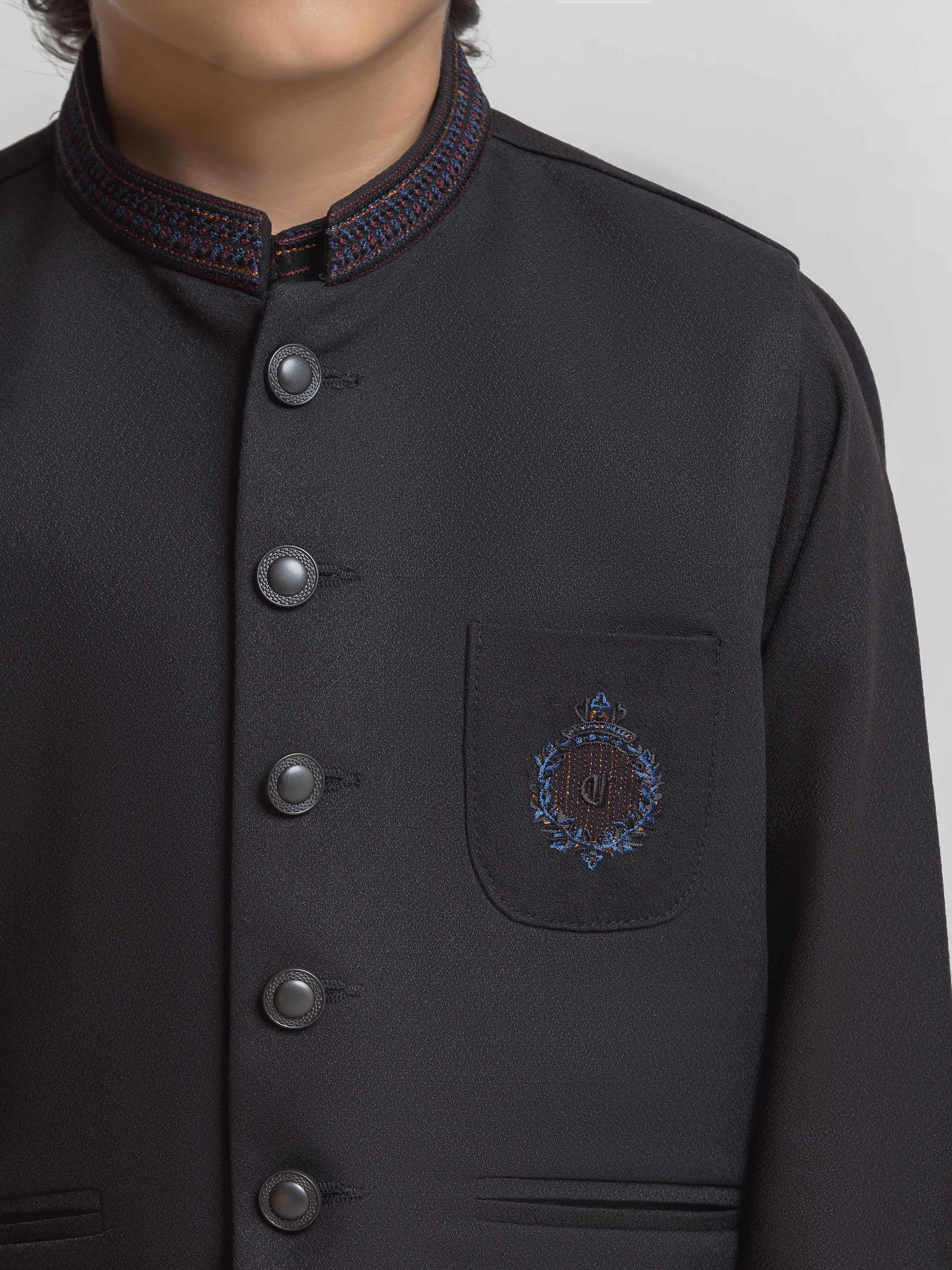 Boy's Black Waist Coat Suit - ECBTWCS5-087 - Image 3