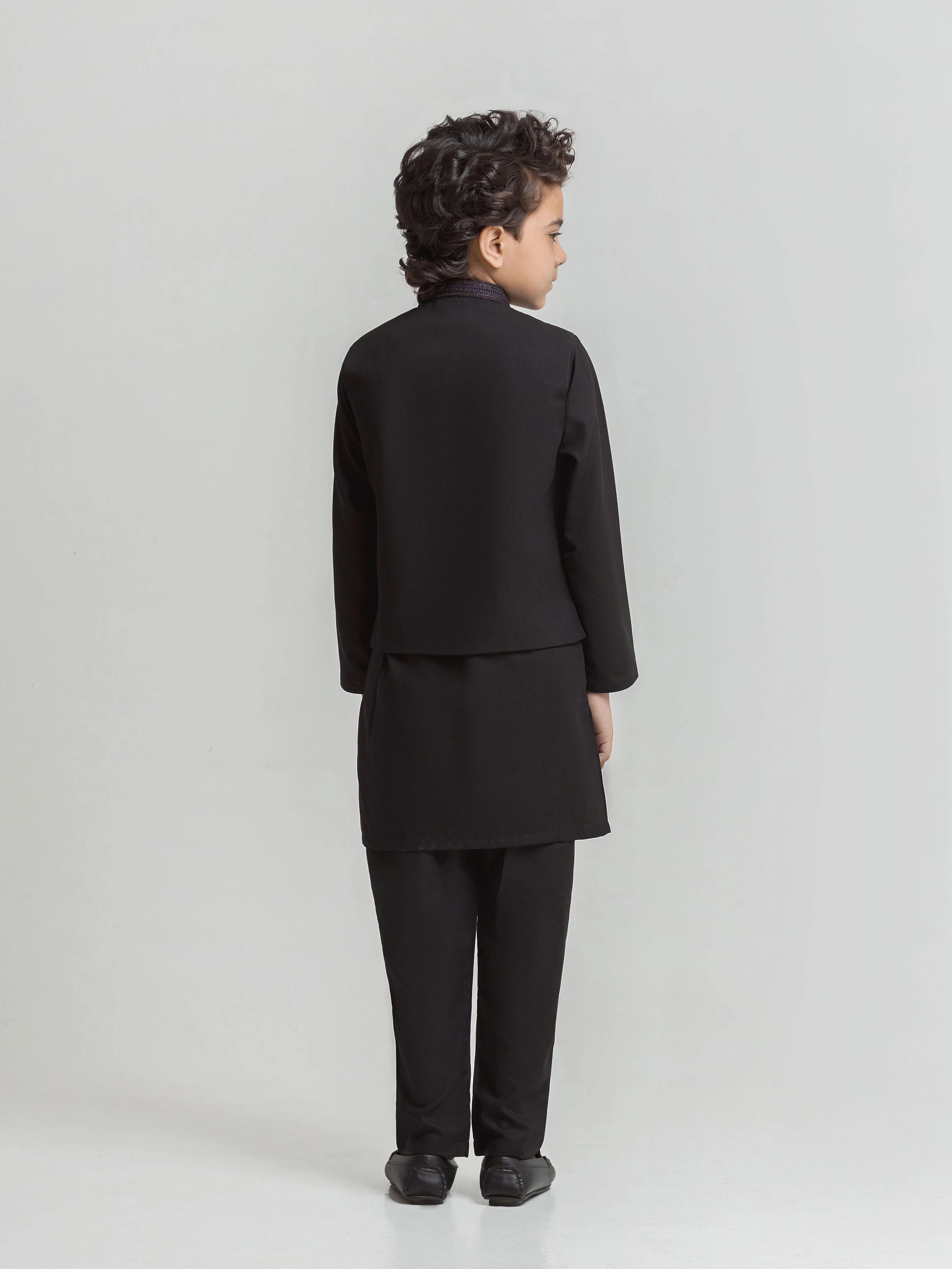 Boy's Black Waist Coat Suit - ECBTWCS5-087 - Image 5