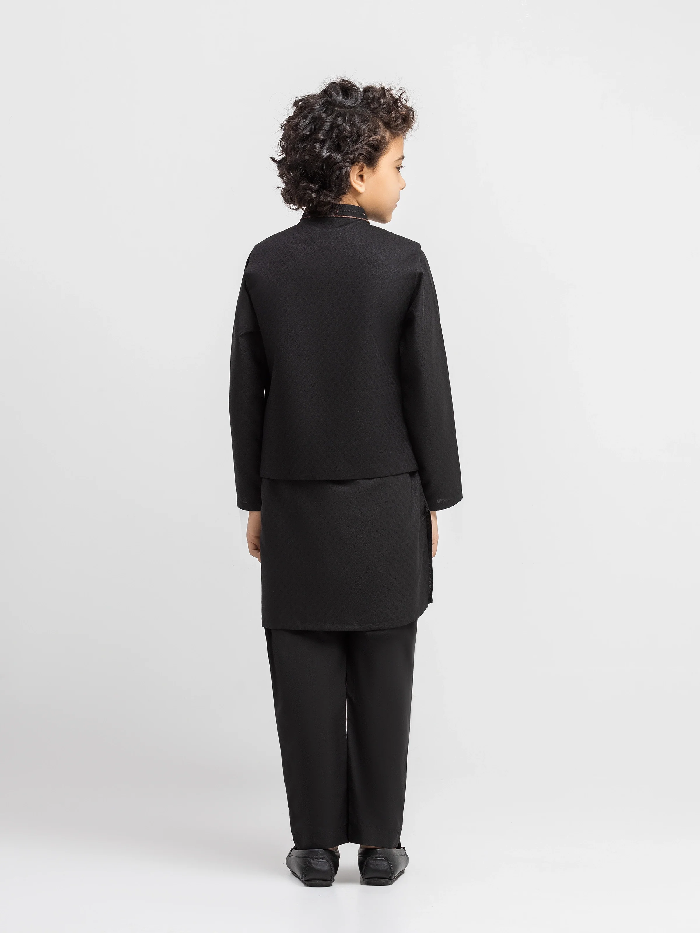 Boy's Black Waist Coat Suit - ECBTWCS5-094 - Image 5