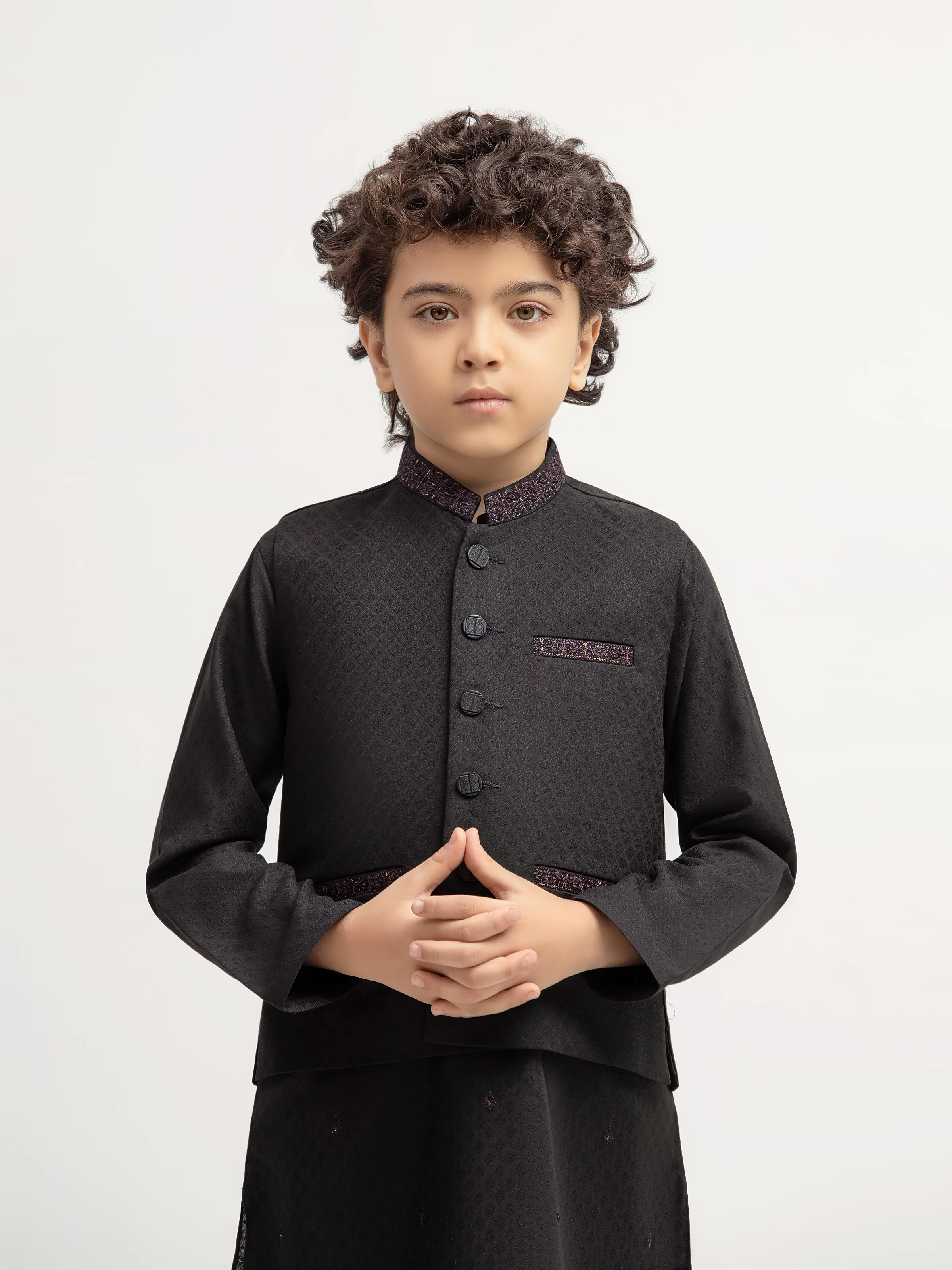 Boy's Black Waist Coat Suit - ECBTWCS5-098 - Image 2