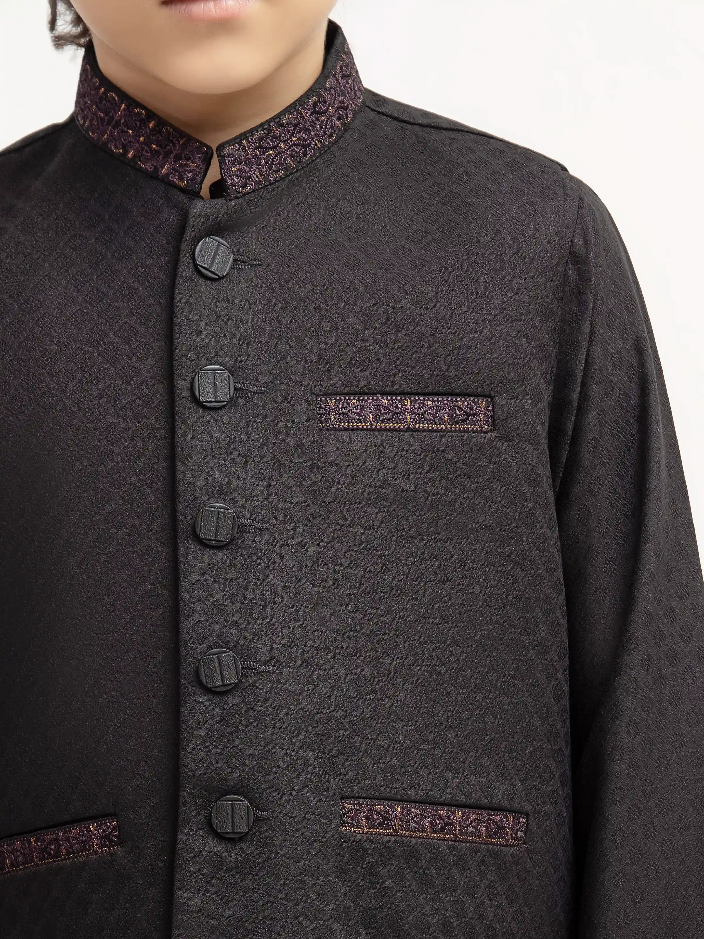 Boy's Black Waist Coat Suit - ECBTWCS5-098 - Image 3