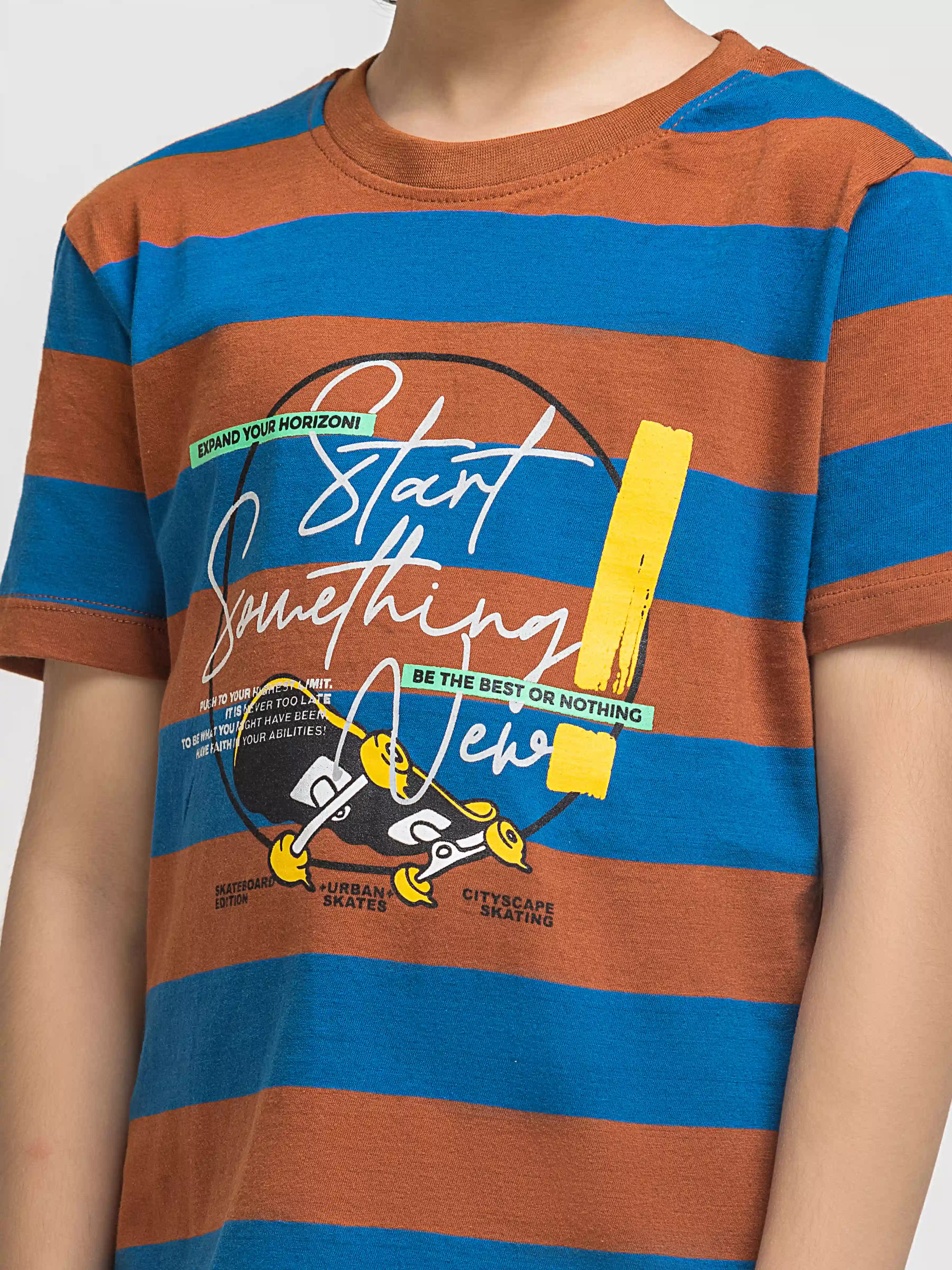 Boy's Blue & Brown T-Shirt - EBTTS6-056 - Image 3